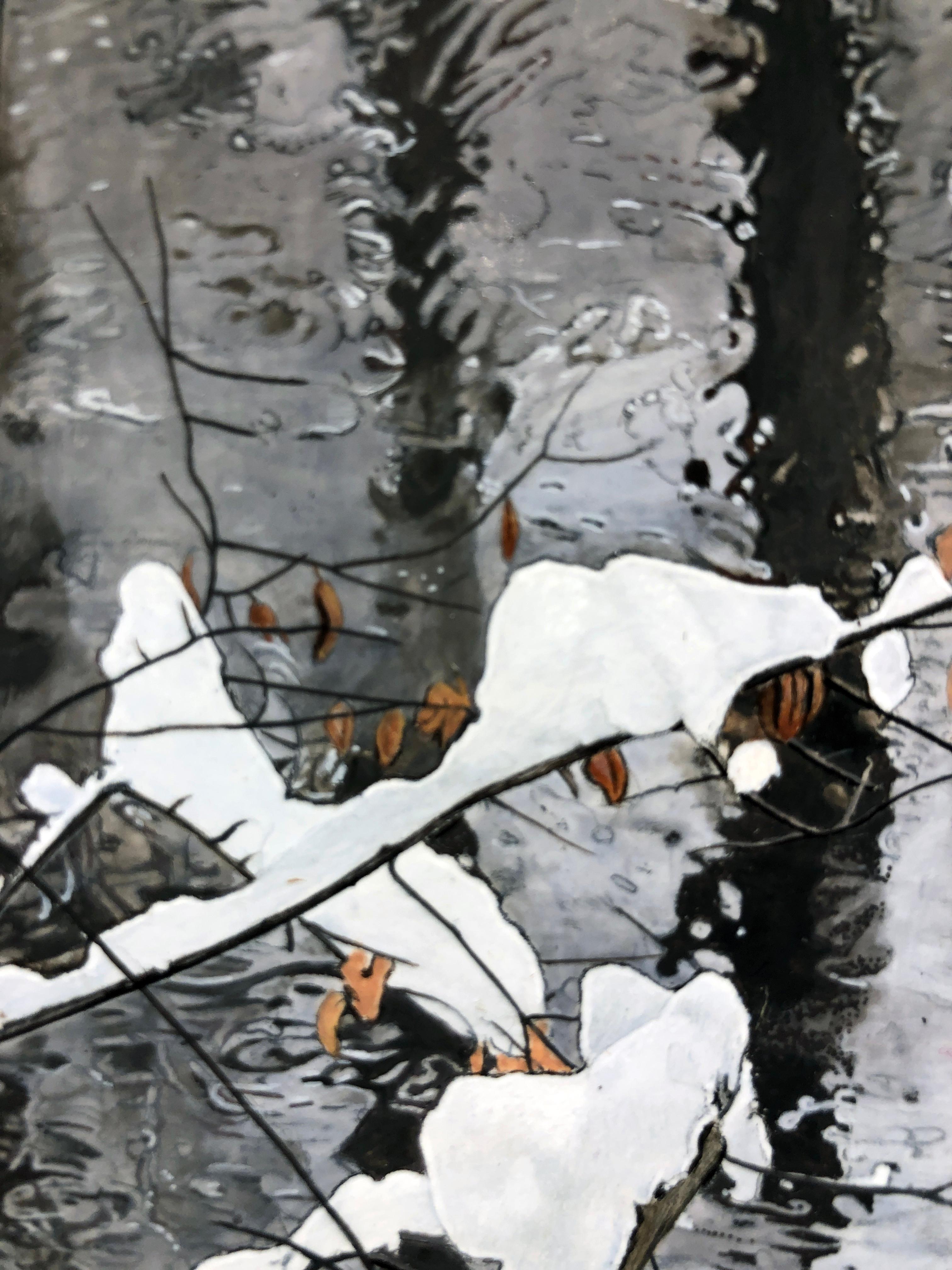 Chickadee at Hasler Creek - Photorealistic Painting of Bird in a Winter Scene 4