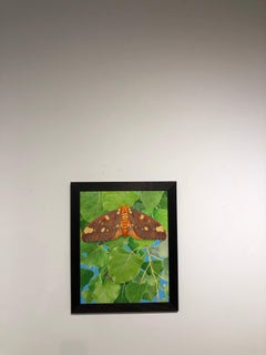 Regal Moth and Aspen - Highly Detailed Photorealist Close-Up Nature Painting