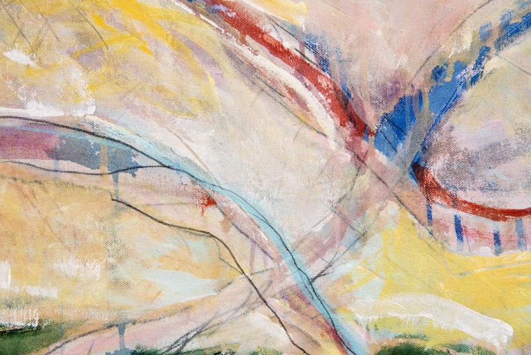 Rick Rivet - Above the Beach No 5 - blue, green, abstract landscape ...