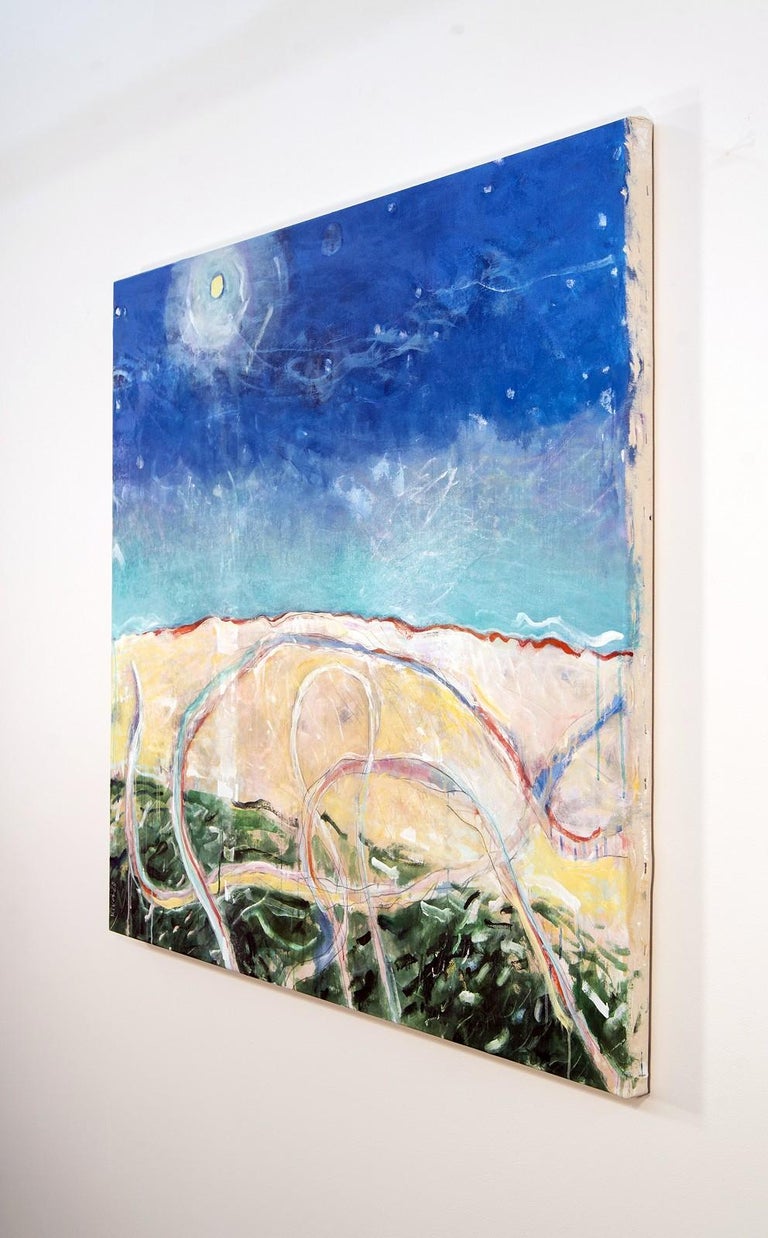 Rick Rivet - Above the Beach No 5 - blue, green, abstract landscape ...