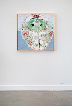 Barred Owl - colourful, animal, indigenous, figurative, acrylic on canvas