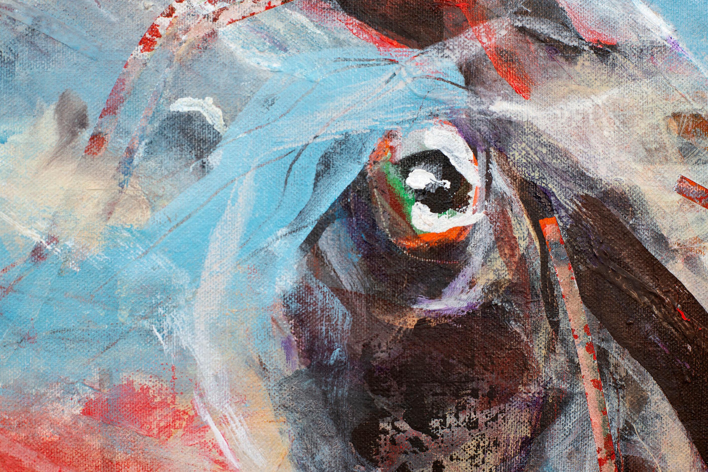 Beast Within Cosmic Space 2 - animal, indigenous, figurative, acrylic on canvas 4