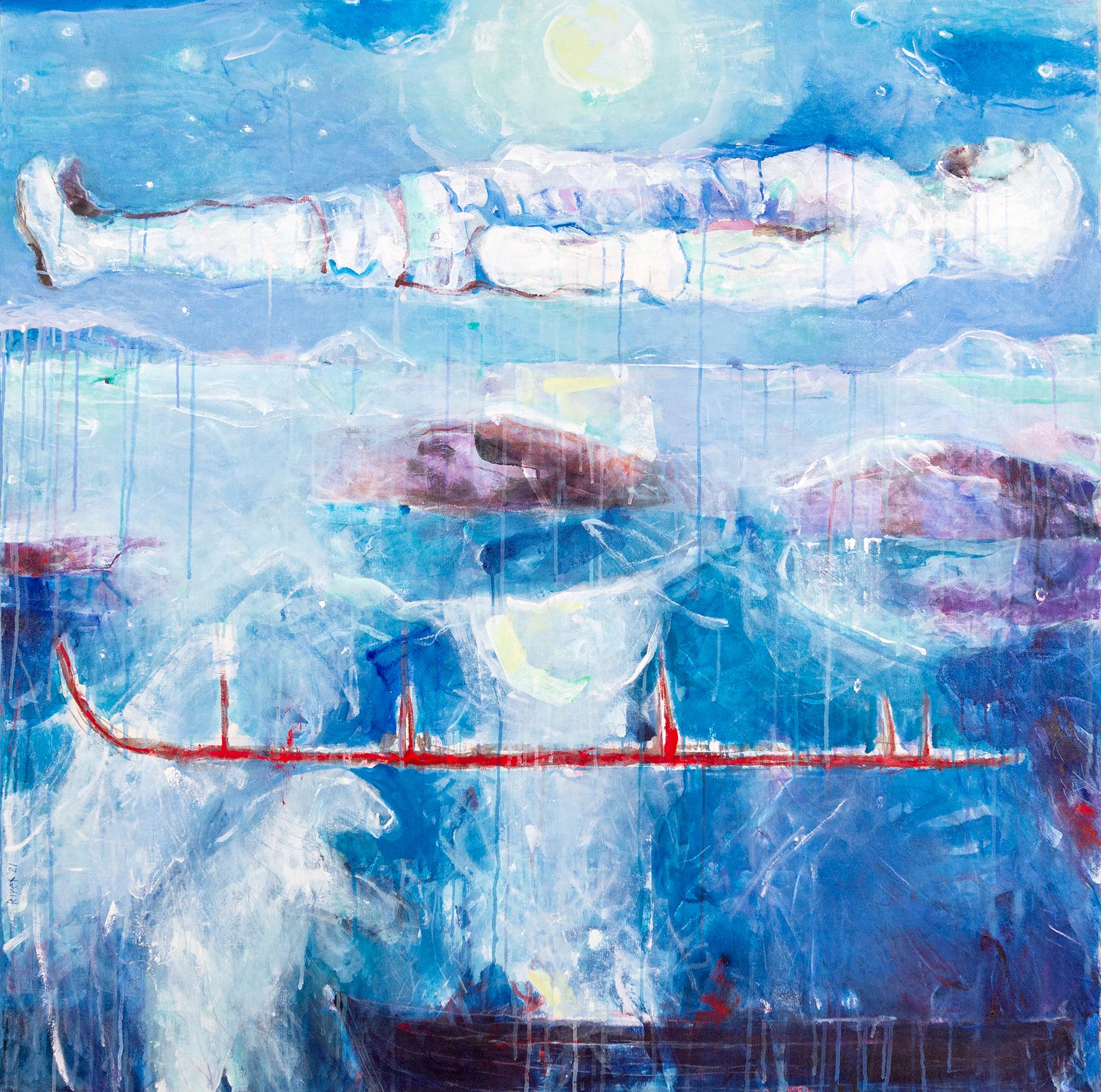 Franklin Expedition-7 - figurativo, astratto, indigeno, acrilico su tela - Painting di Rick Rivet