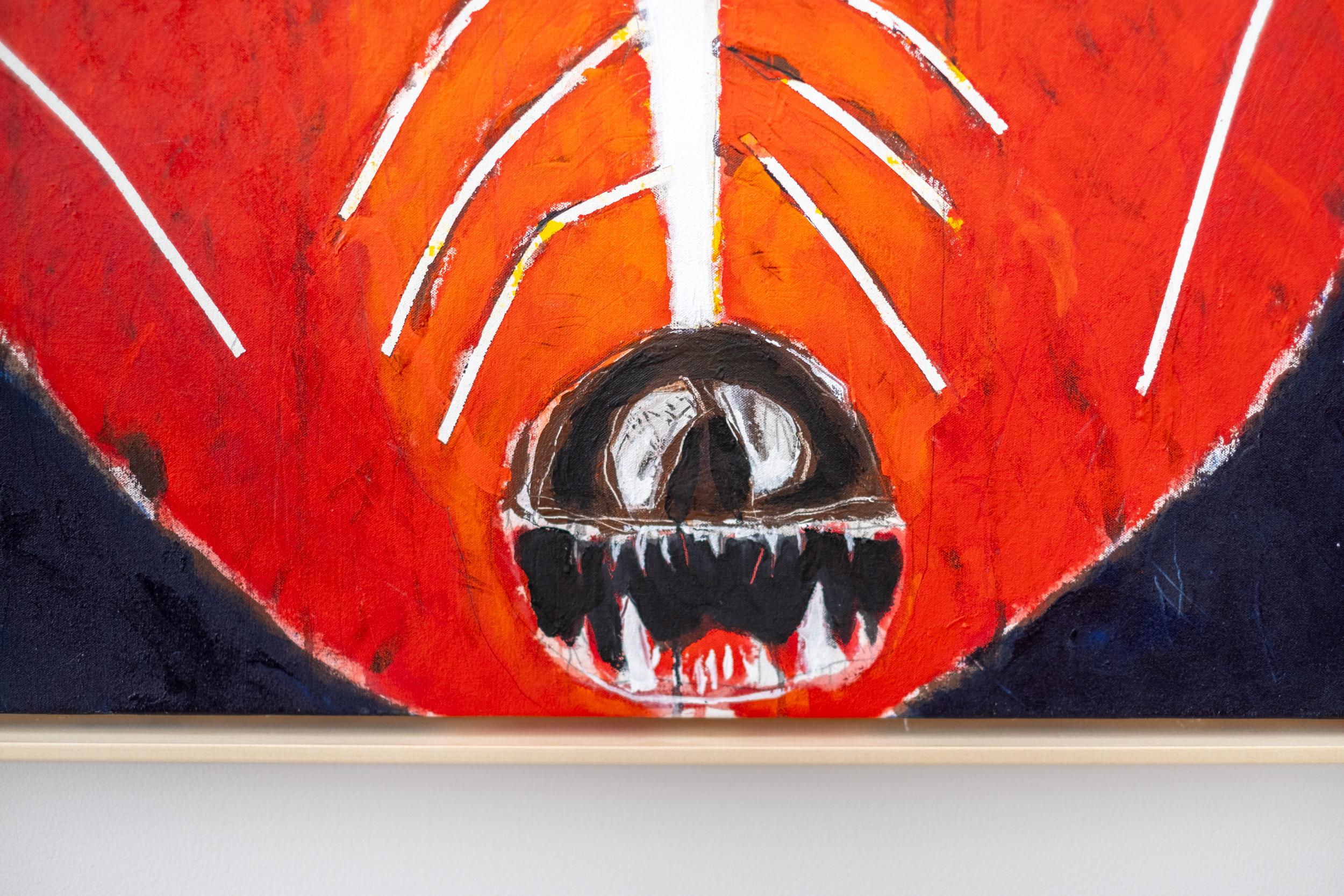 Grizzly in Ursa Major - oso, indígena, figurativo, acrílico sobre lienzo en venta 1