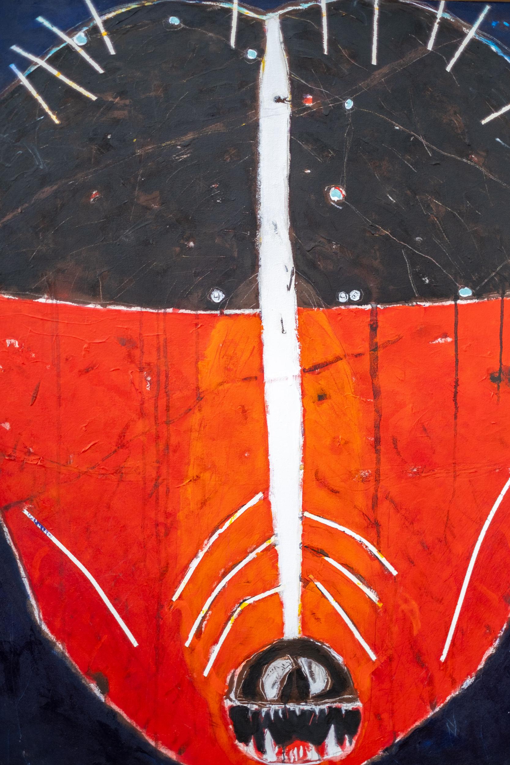 Grizzly in Ursa Major - oso, indígena, figurativo, acrílico sobre lienzo en venta 3