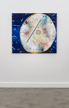 Moon Drum - Acrylic Painting, Contemporary Style, 2010s, Signed, 48x43"