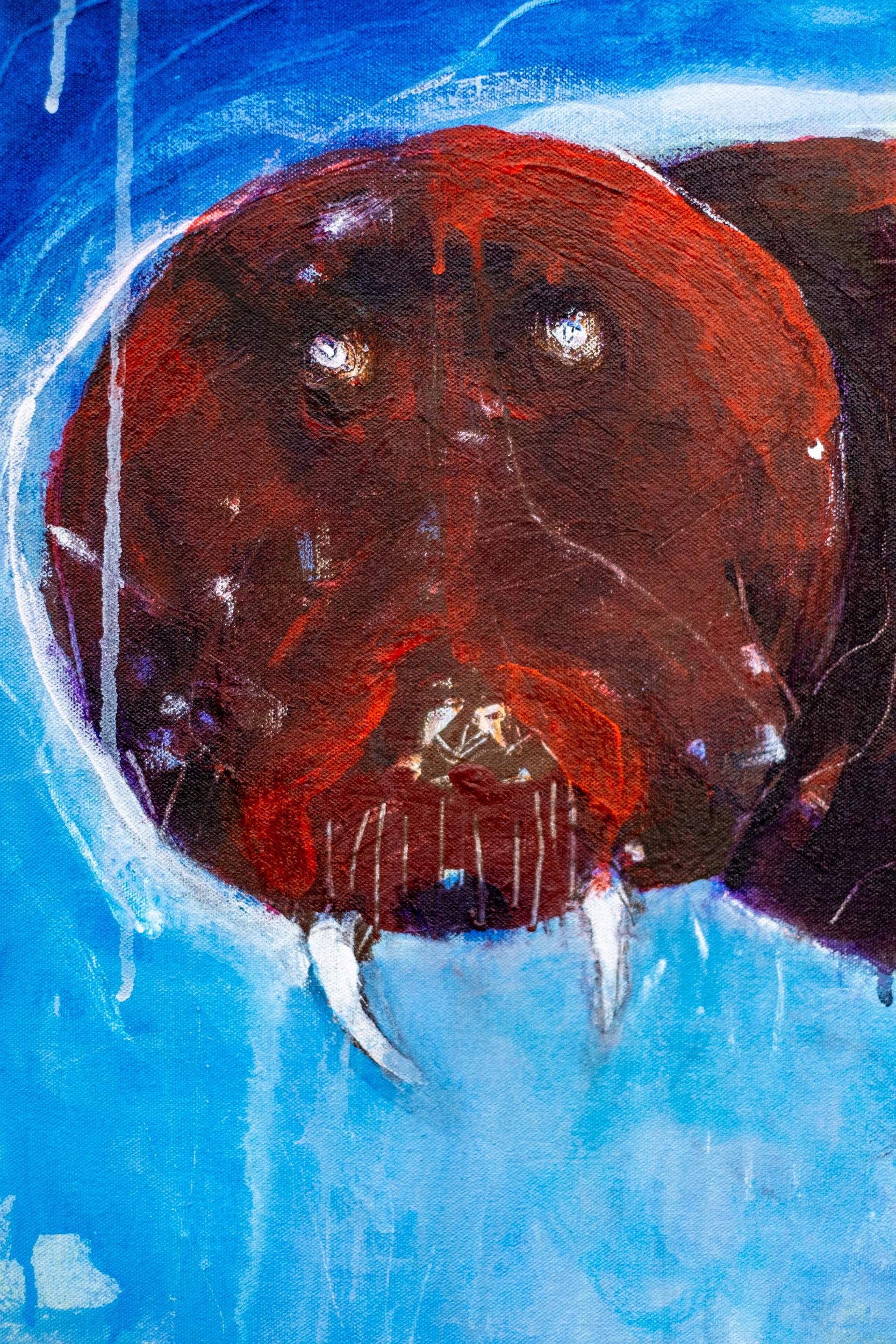 Ser del Norte - contemporáneo, figurativo, indígena, acrílico sobre lienzo en venta 5