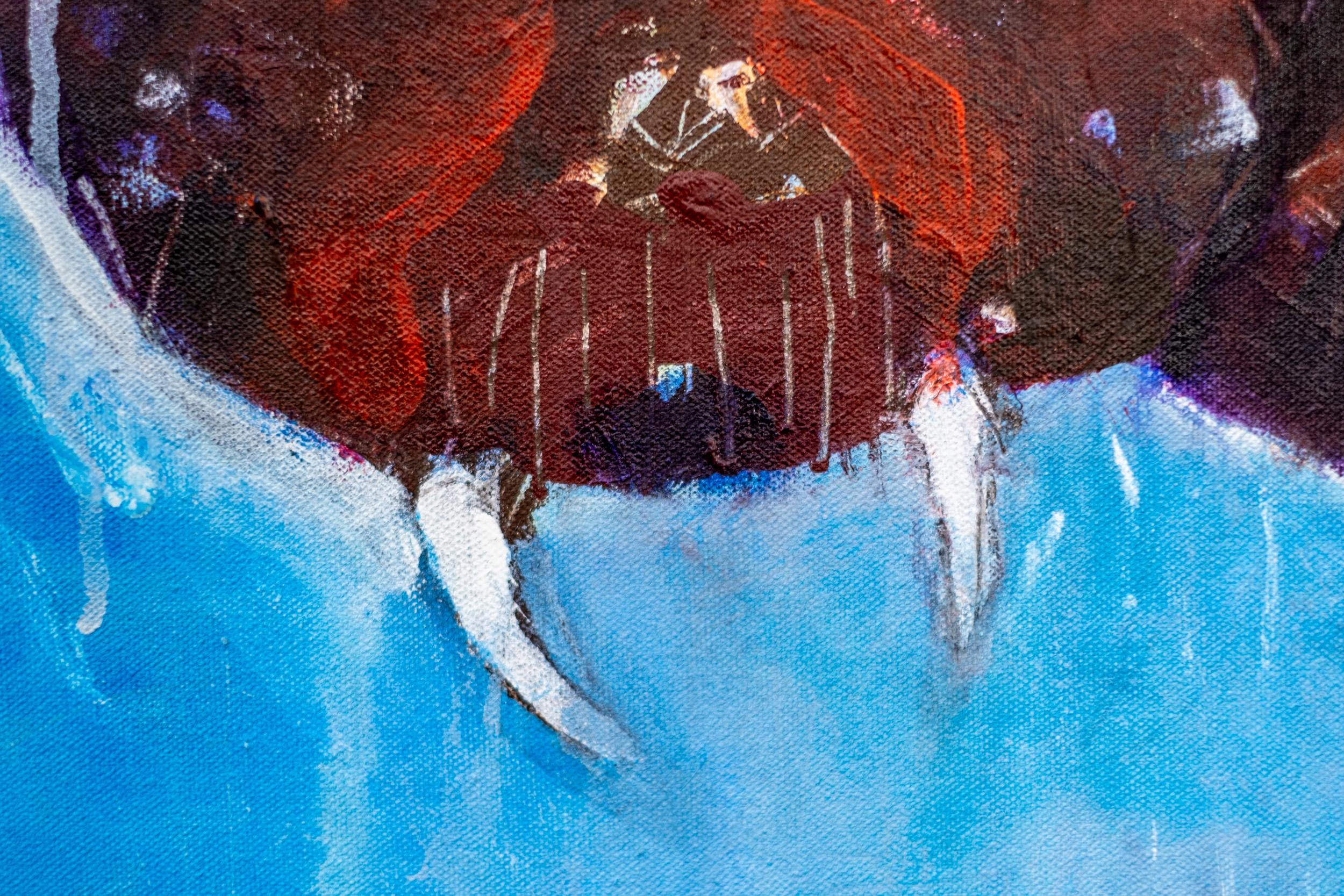 Ser del Norte - contemporáneo, figurativo, indígena, acrílico sobre lienzo en venta 6