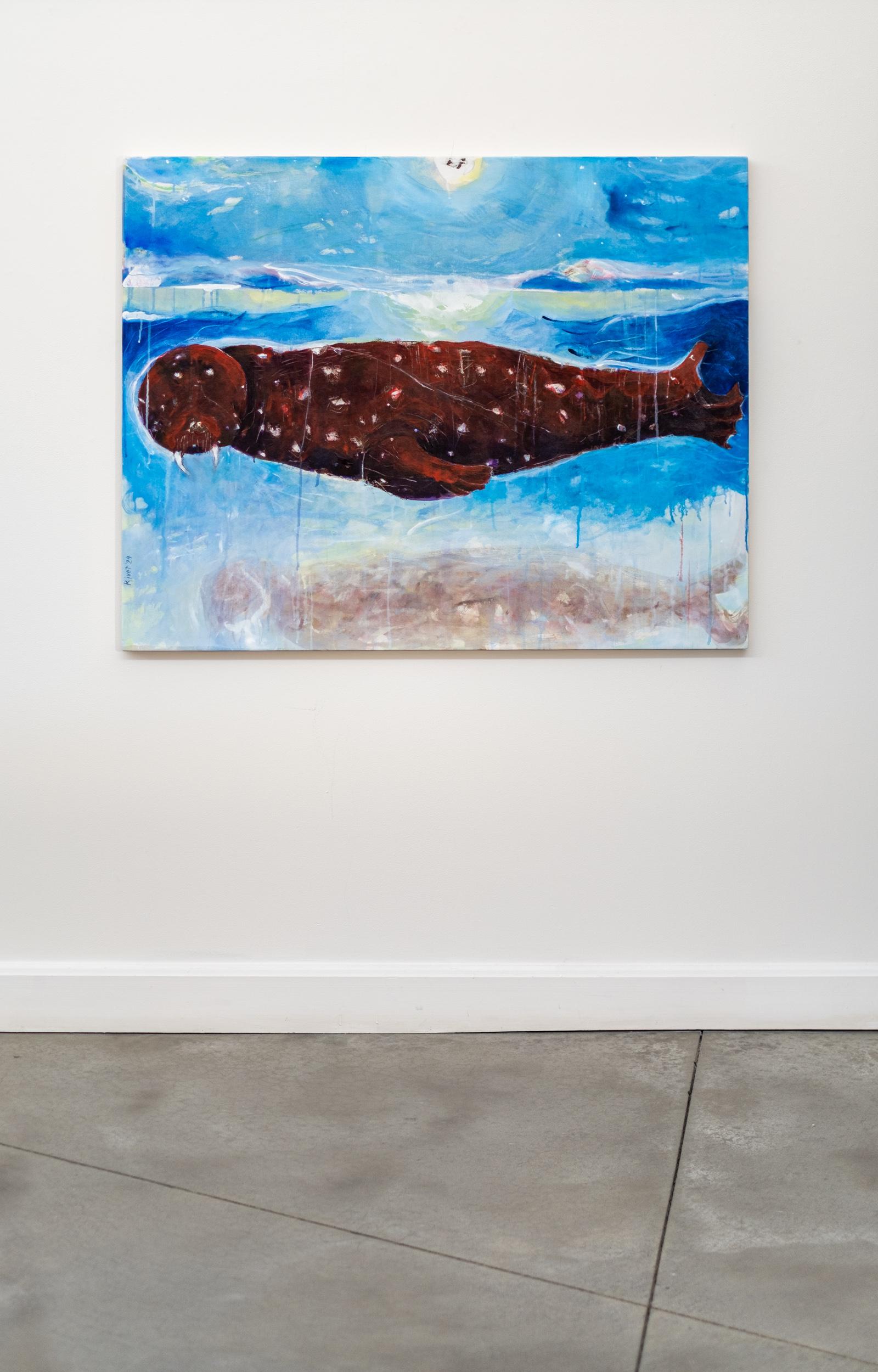 Ser del Norte - contemporáneo, figurativo, indígena, acrílico sobre lienzo - Painting de Rick Rivet
