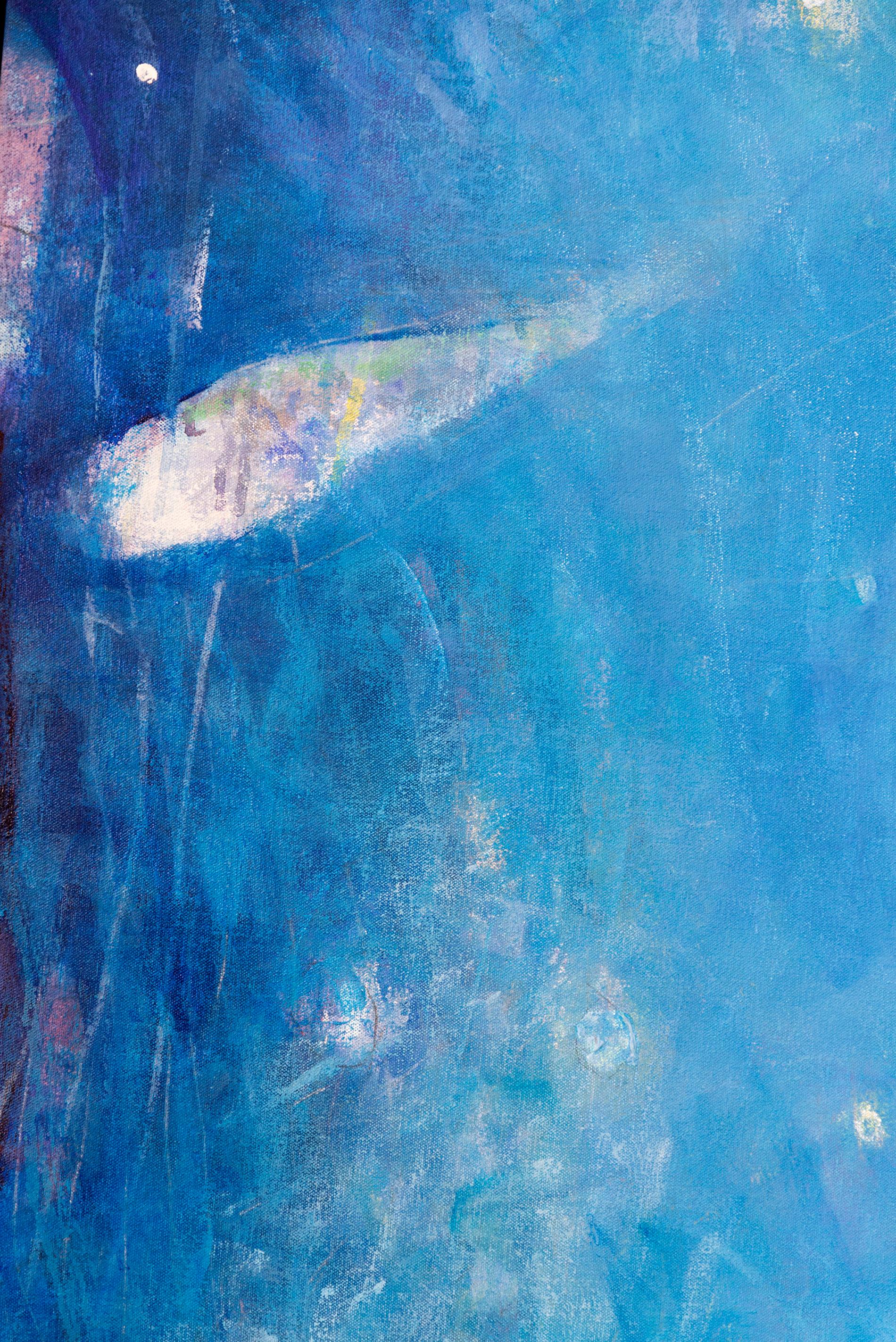 Northwest Passage No 5 - blue, black, indigenous, abstract, acrylic on canvas 1