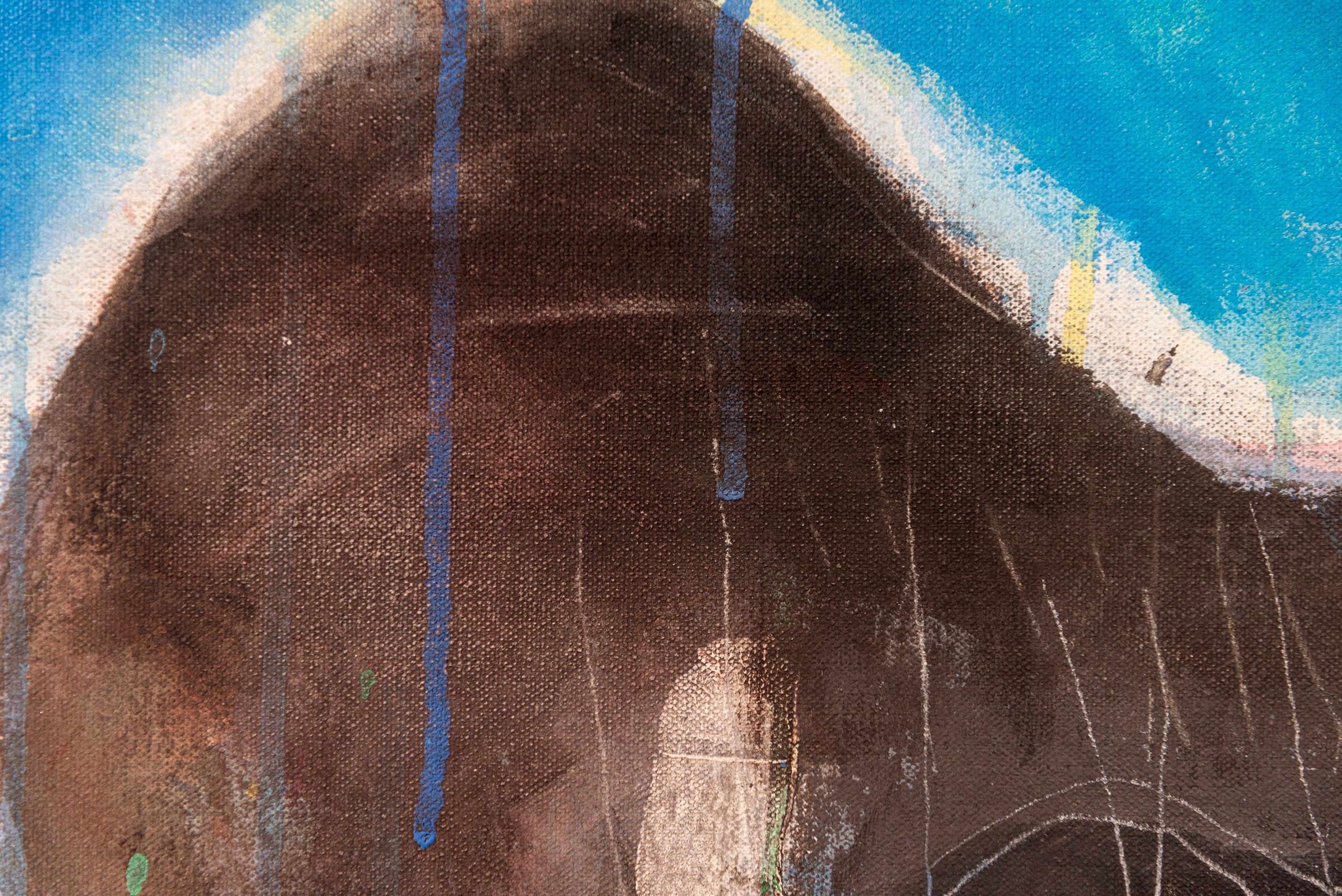 Northwest Passage No 5 - blue, black, indigenous, abstract, acrylic on canvas 3