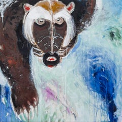 Wolverine - Acrylic Painting, Indigenous, Signed