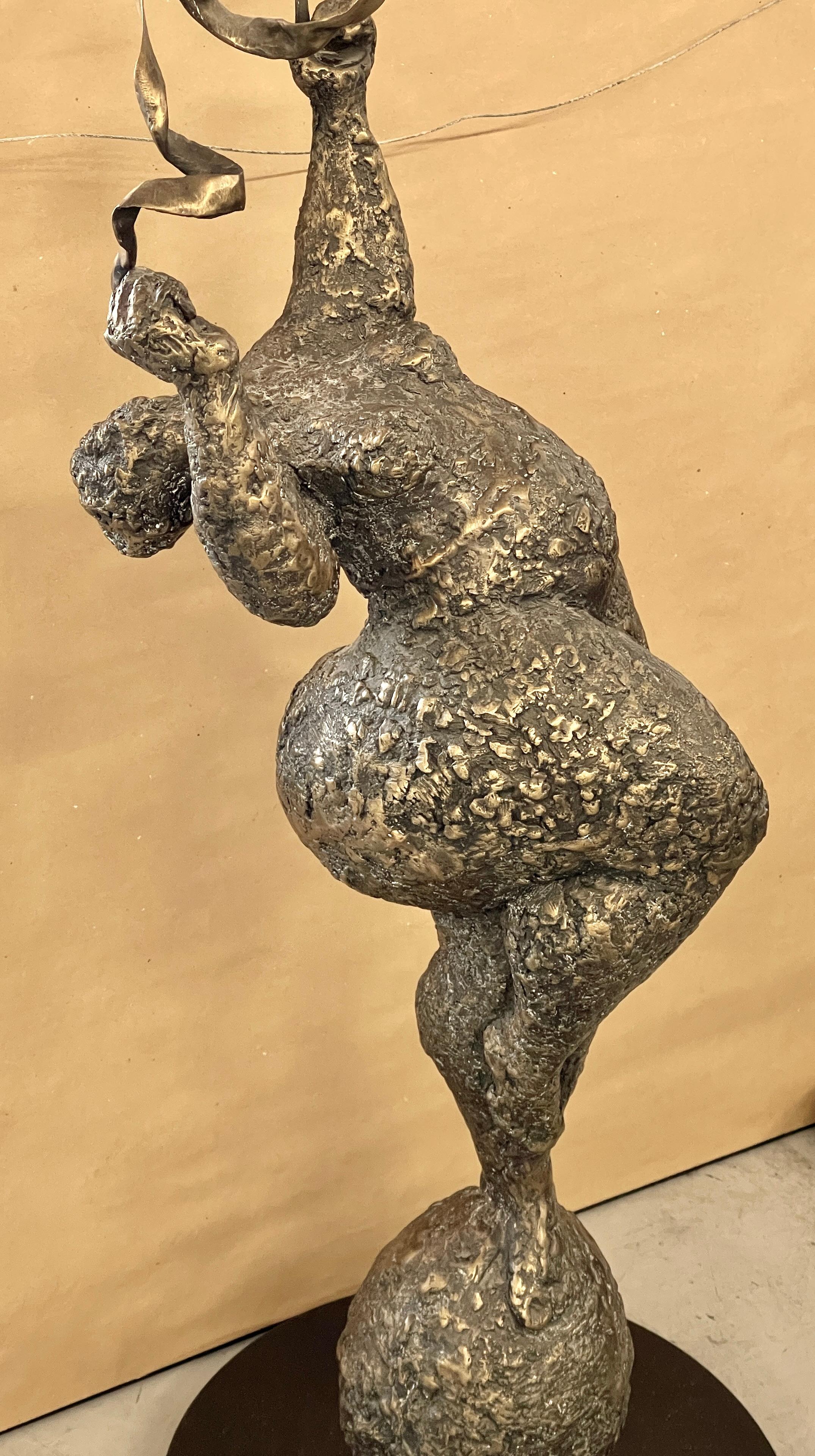 Hand-Crafted Ramona Rowley Large Bronze Sculpture Nude Dancing For Sale