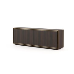 Contemporary sideboard table with custom marble top by Laskasas