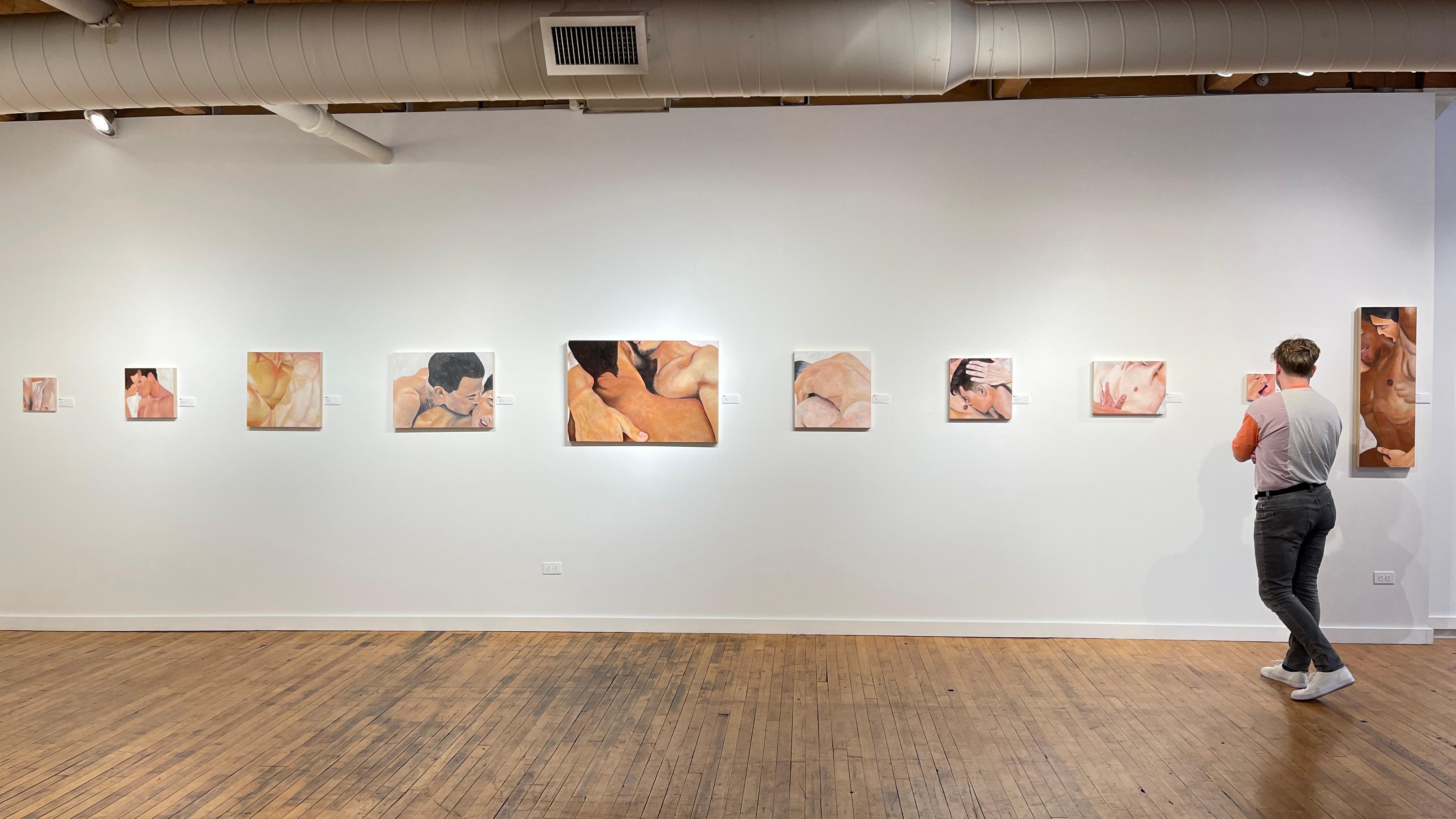 Using pornography as a vehicle for understanding, Rick Sindt's work explores the discovery and development of queer attraction. Sindt transforms pornographic stills, repurposing them into images of intimacy.

Rick Sindt
Glimpse of Something That