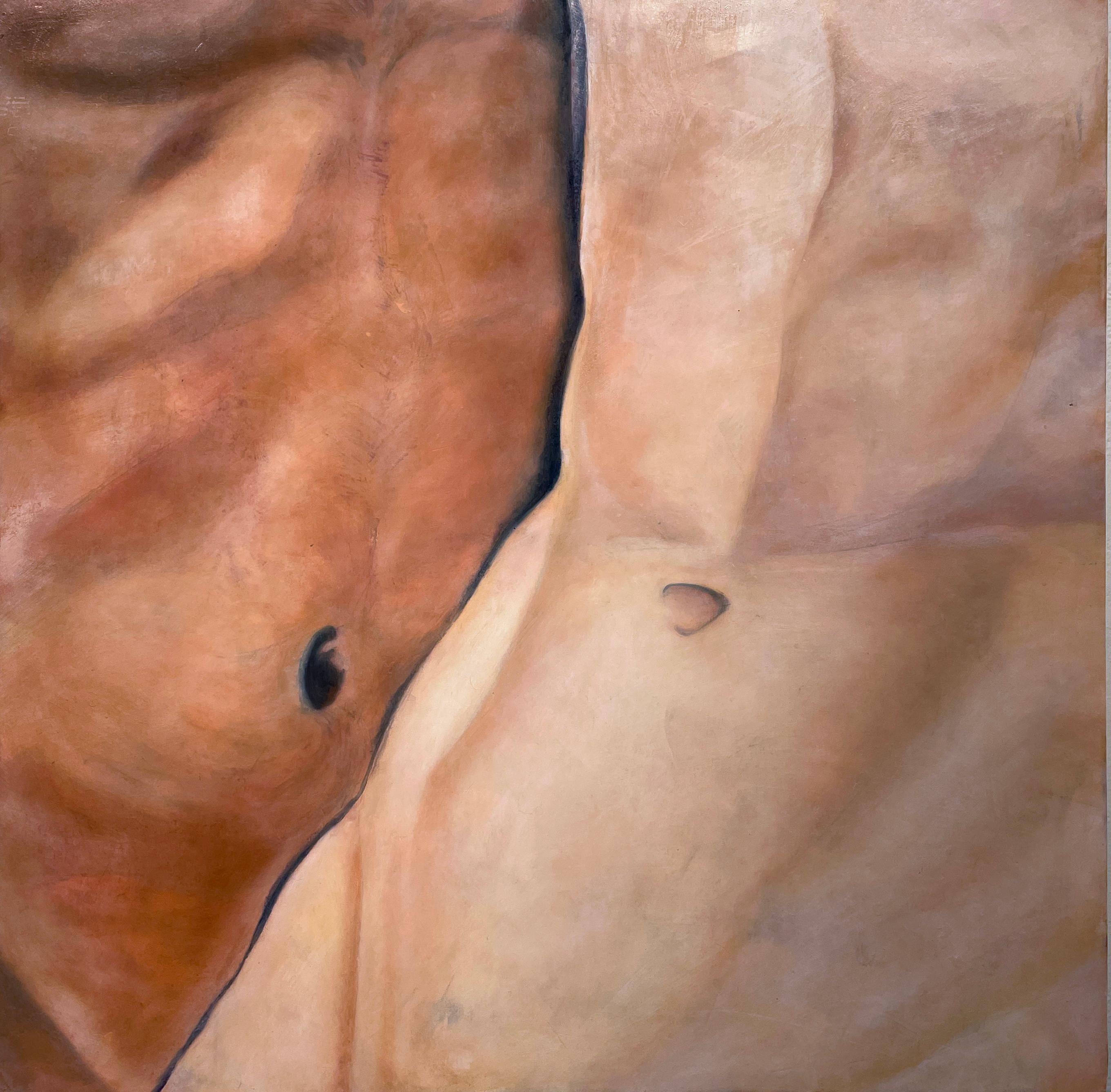 Nude Painting di Rick Sindt - Il suo corpo come un fiume - Figure nude, ritratto intimo di una coppia