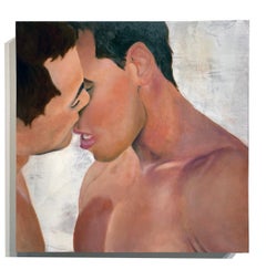 Occasionally There Would Be One - Intimate Painting of a Couple, Original Oil