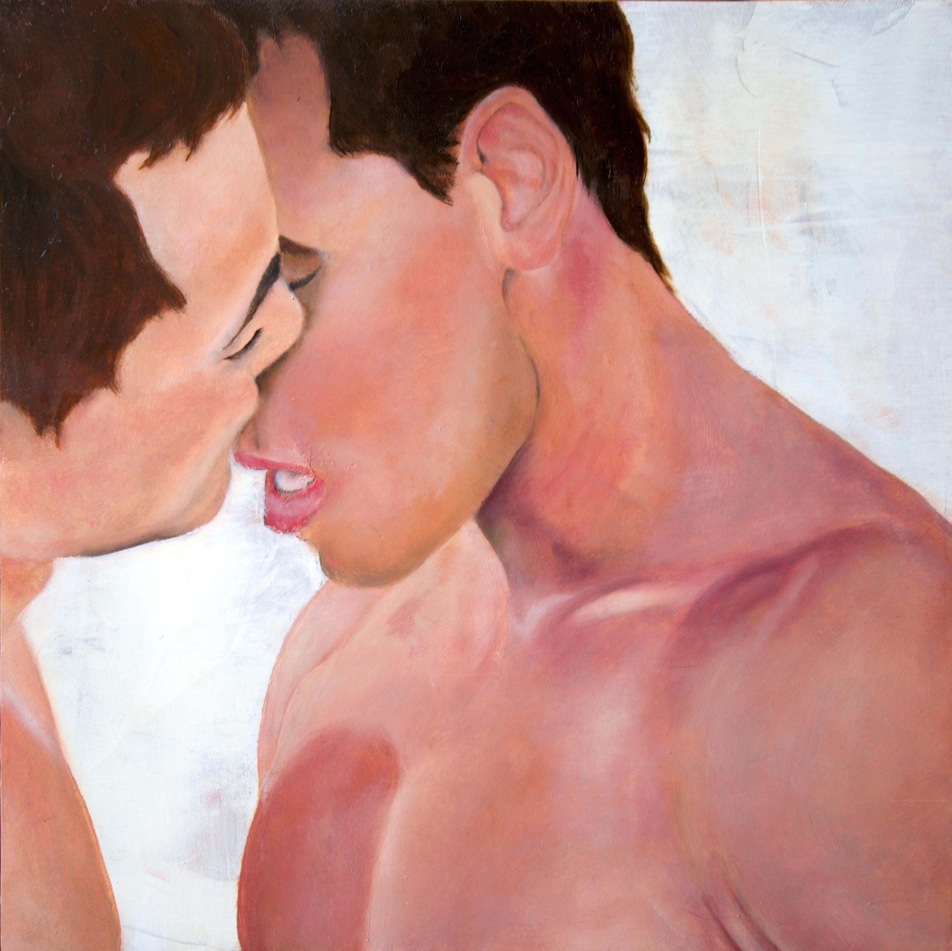 Rick Sindt Figurative Painting - Occasionally There Would Be One - Intimate Painting of a Couple, Original Oil