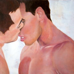 Occasionally There Would Be One - Intimate Painting of a Couple, Original Oil