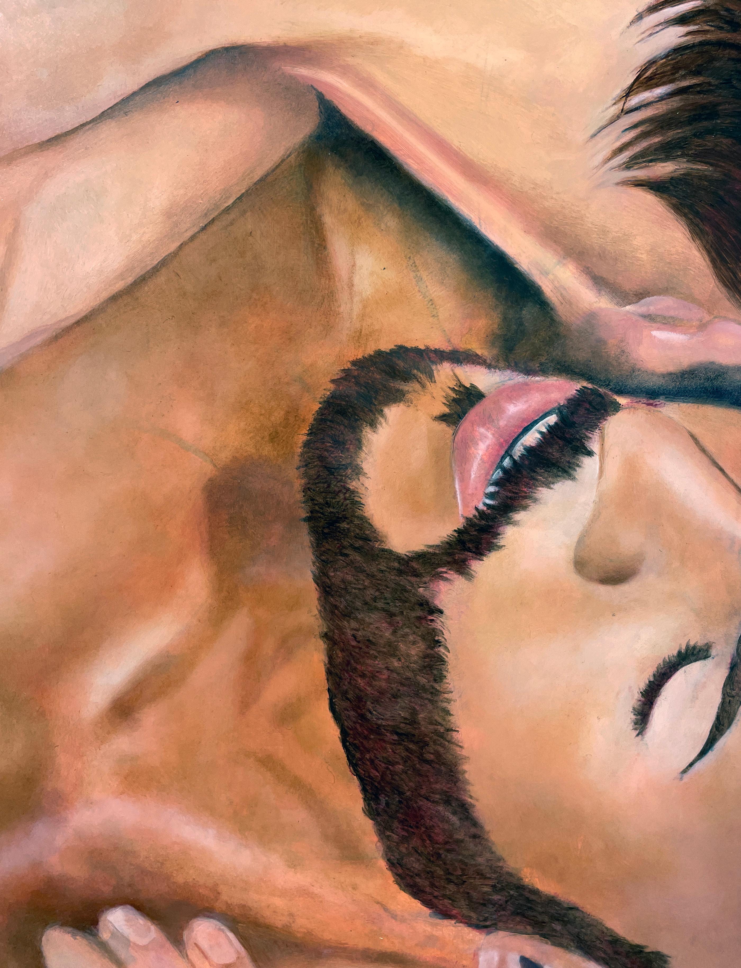 Their Whole Private Selves - Two Nude Bodies Entwined, Original Oil on Panel - Contemporary Painting by Rick Sindt