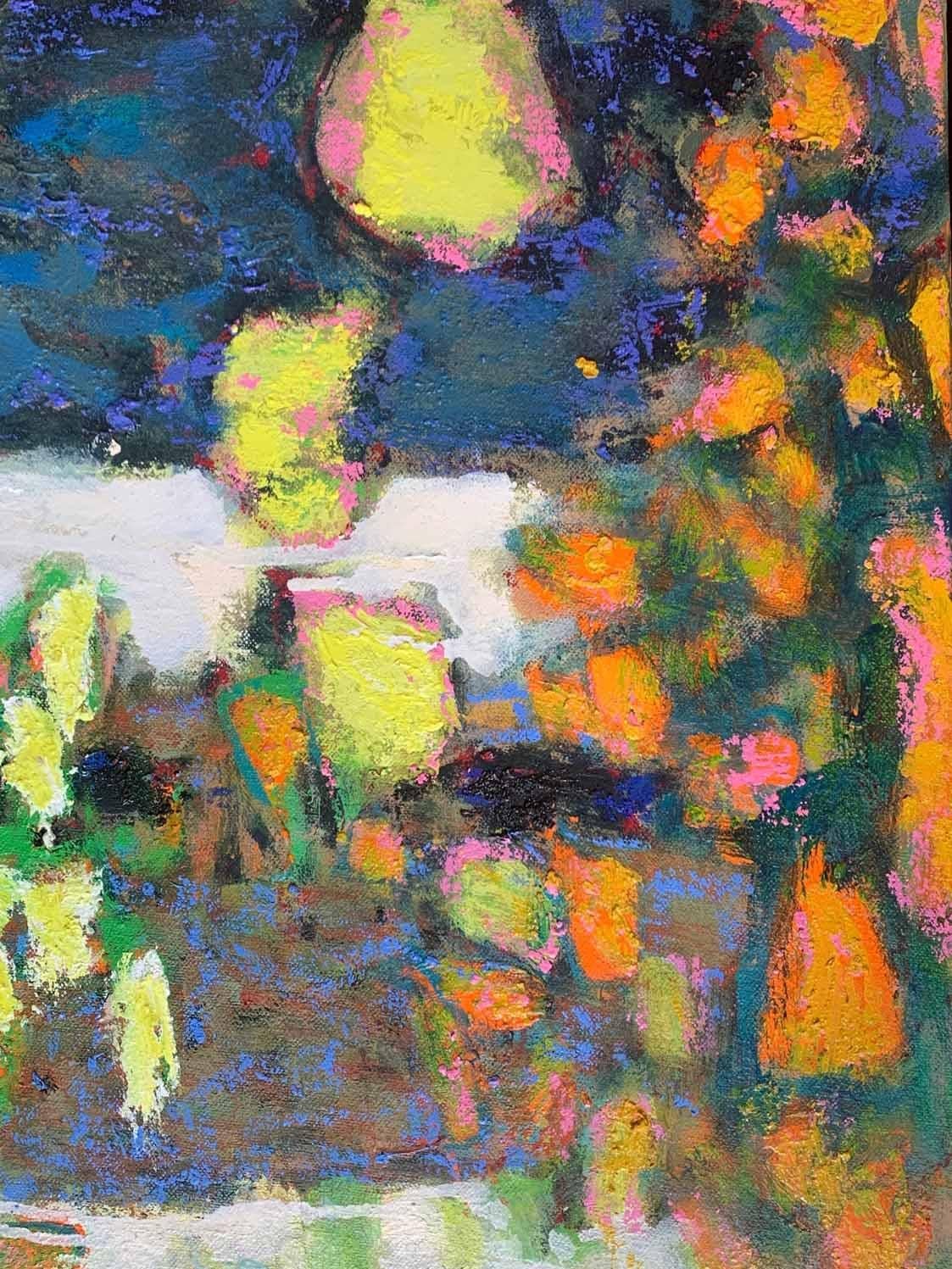 Autumnal Blend - Gray Landscape Painting by Rick Stevens