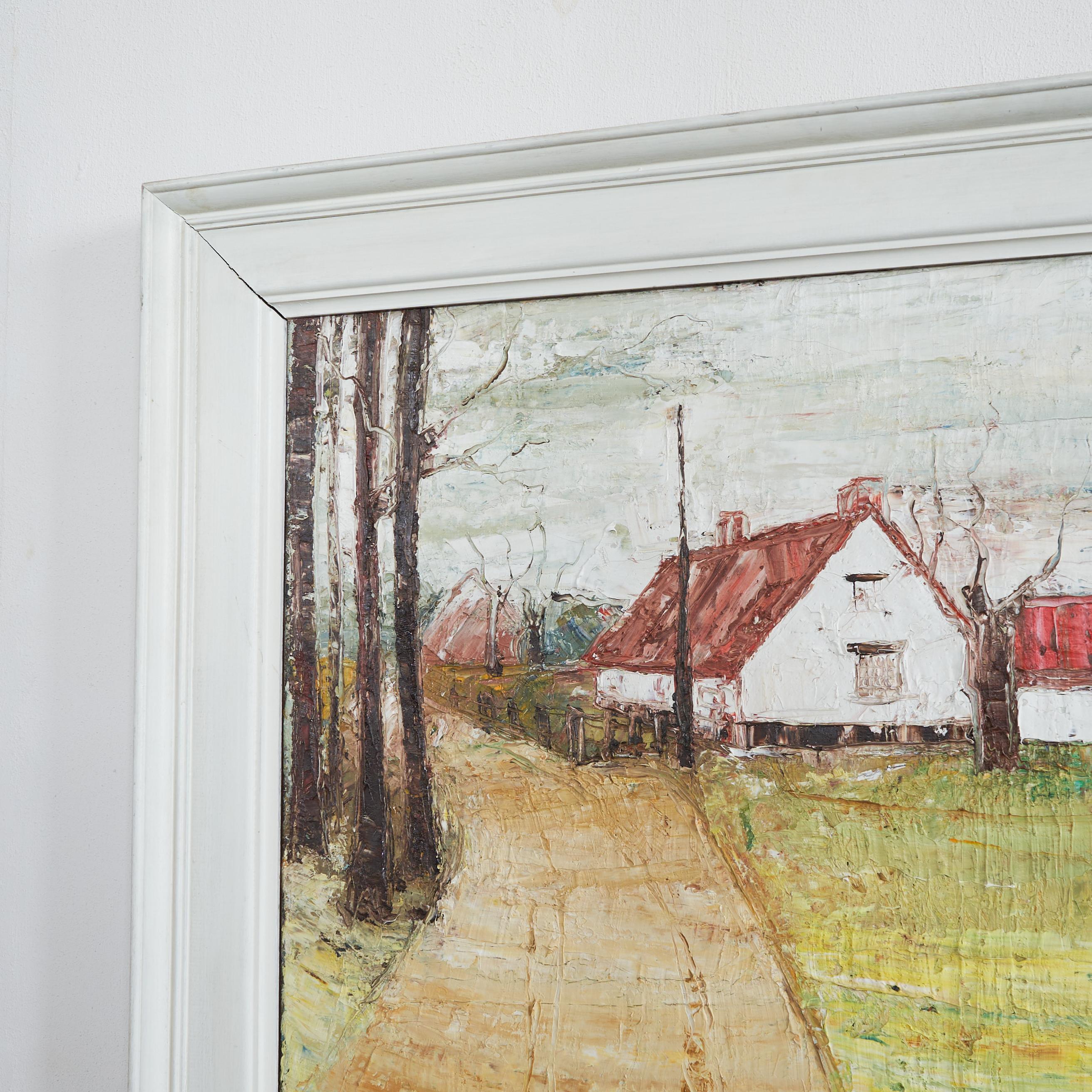 Rick Tubbax Flemish Landscape Oil on Linen 1950s For Sale 2