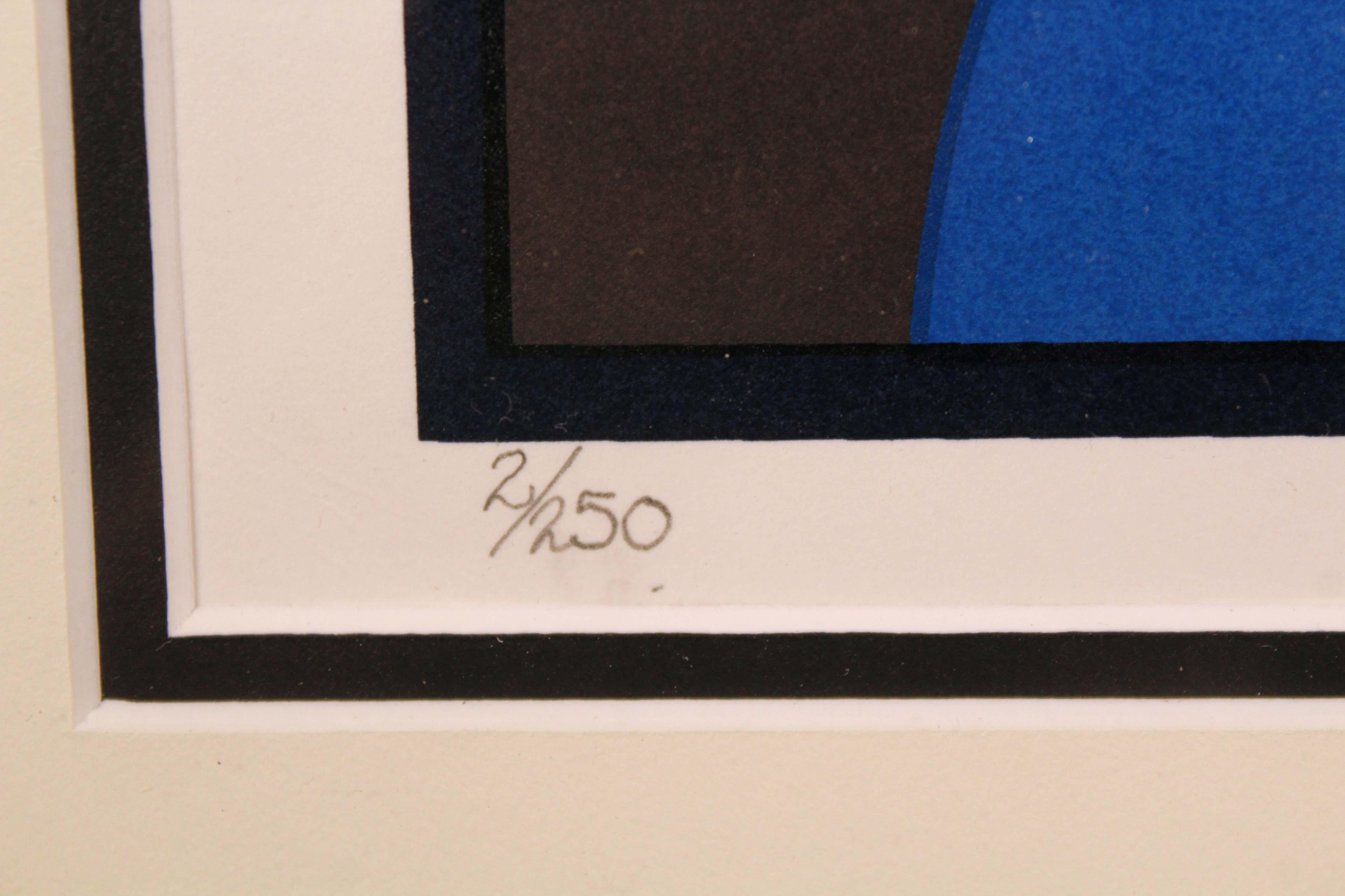 Rick Tunkel Postmodern Op Art Abstract Geometric 3D Serigraph 2/250 Framed 1981 For Sale 2