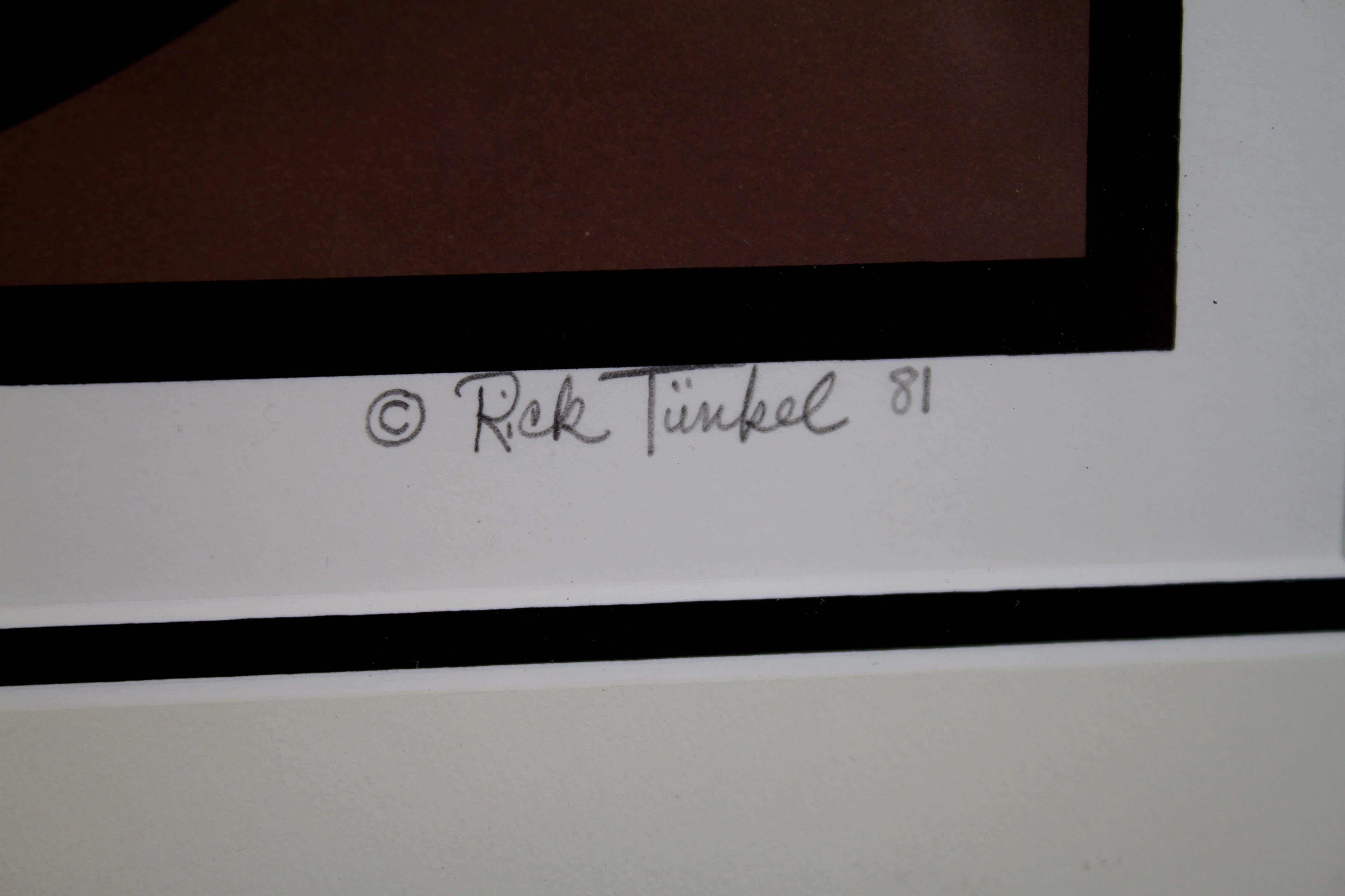 Rick Tunkel Postmodern Op Art Abstract Geometric 3D Serigraph 35/250 Framed 1981 For Sale 6
