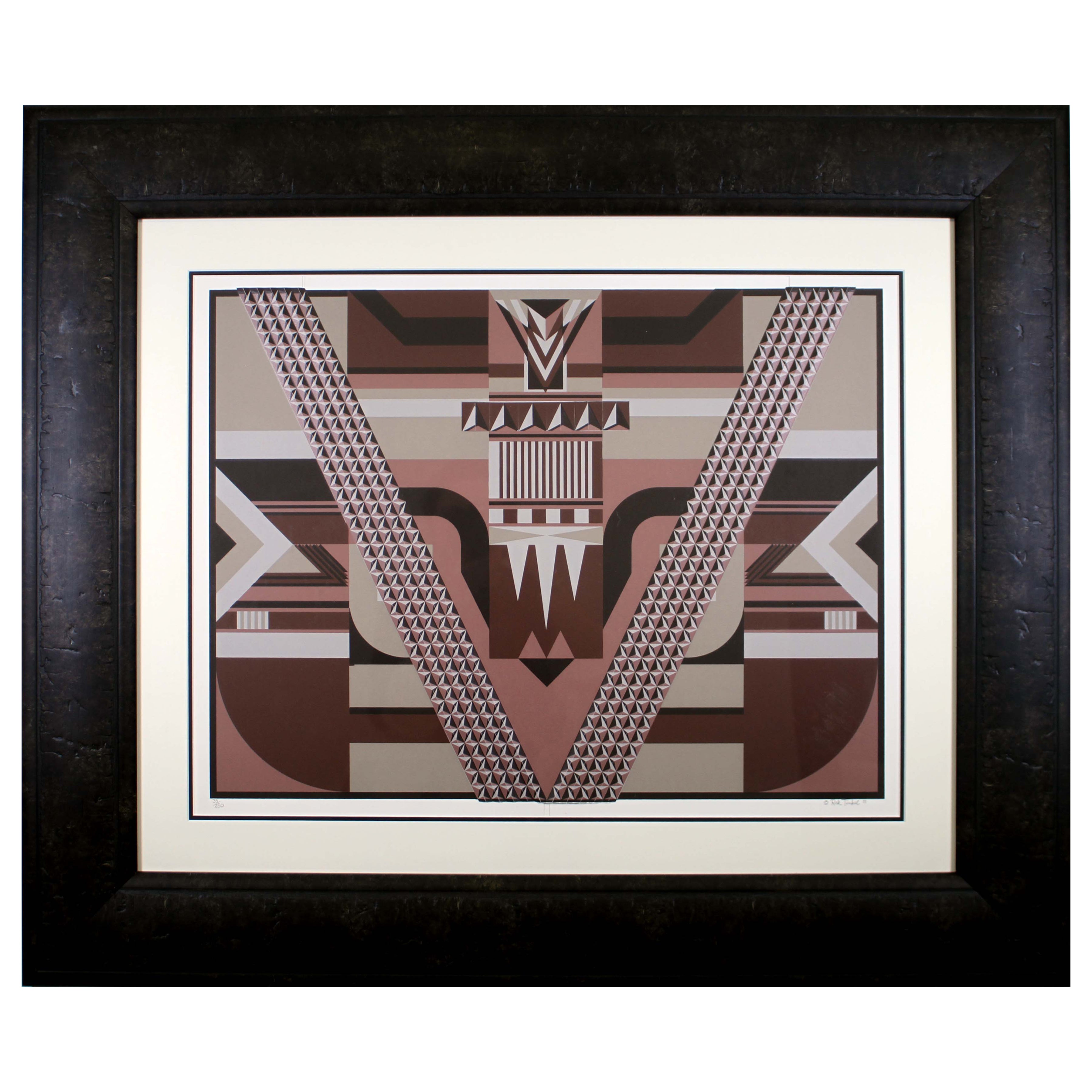 Rick Tunkel Postmodern Op Art Abstract Geometric 3D Serigraph 35/250 Framed 1981