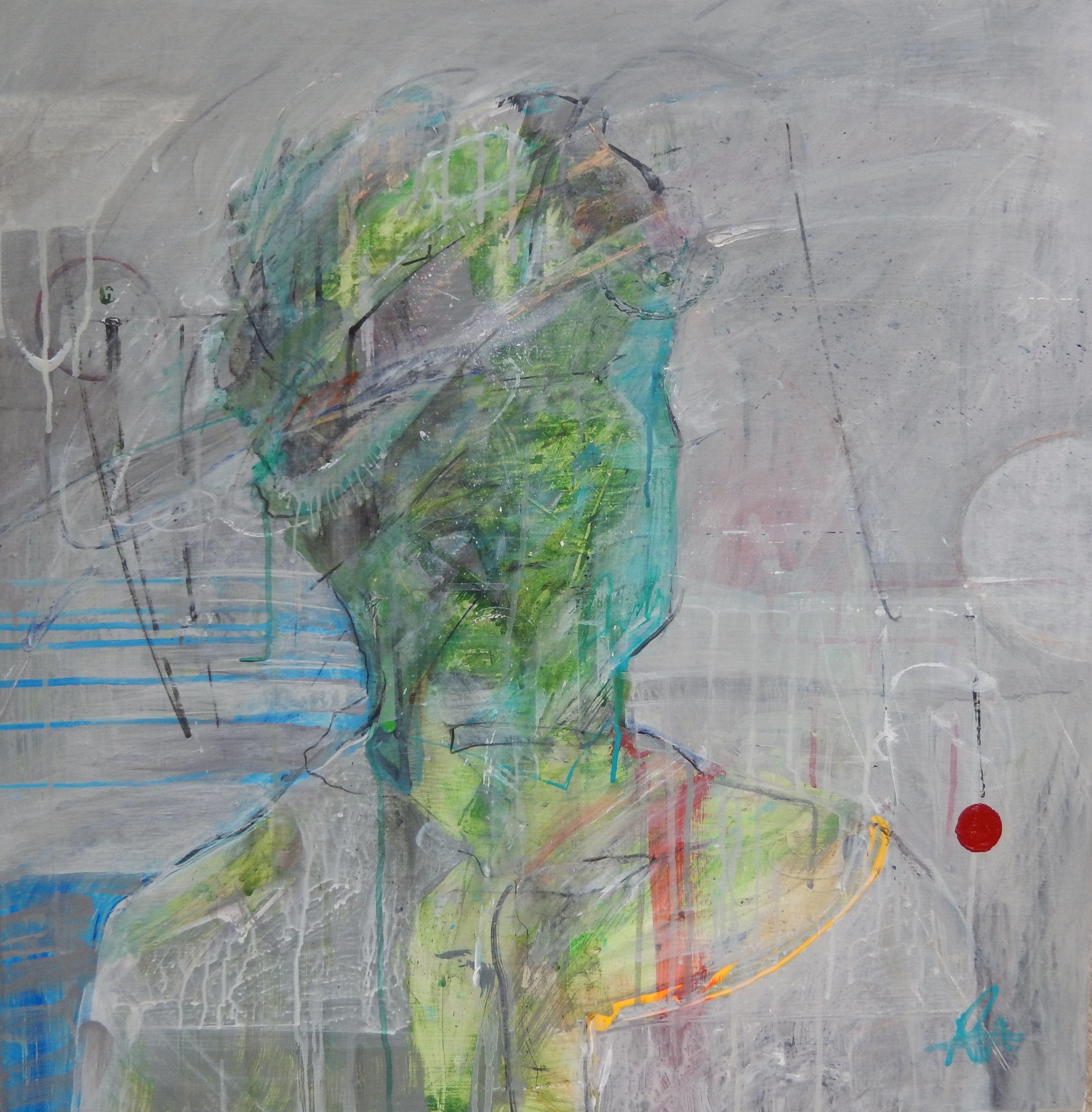 Abstract Painting di Rick Wedel - Ritratto n.11, Pittura, Acrilico su pannello di Wood