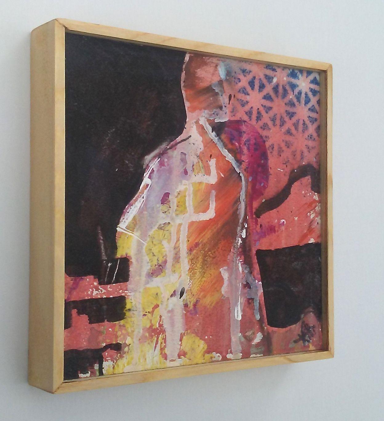 Continuing to explore the smaller figurative painting series. Holding the work during the process changes the experience a lot, as does the brevity I've enjoyed in these paintings. With wood lattice frame, overall size is 8.25