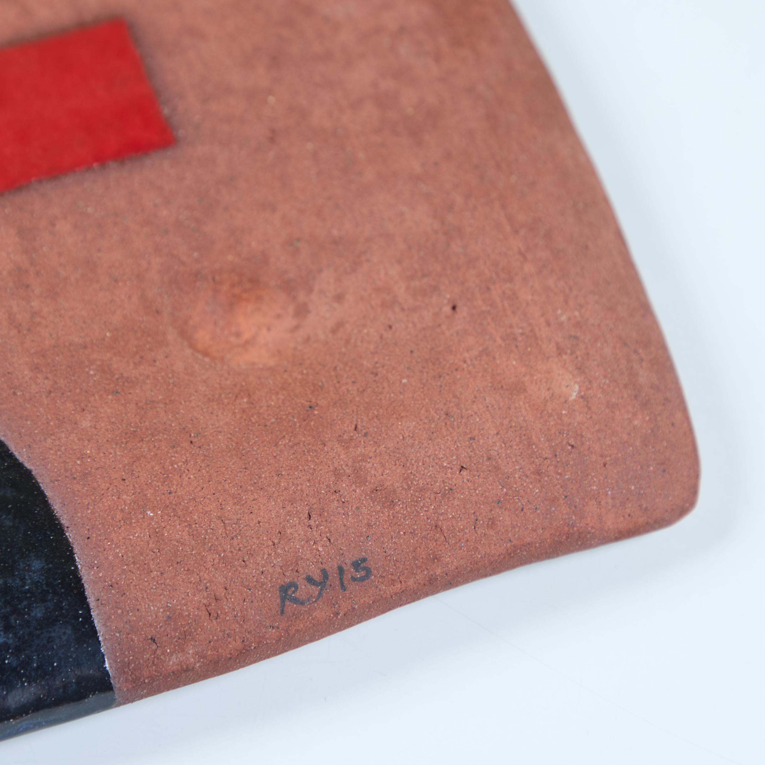 Rick Yoshimoto Ceramic Glazed Square Plate For Sale 6
