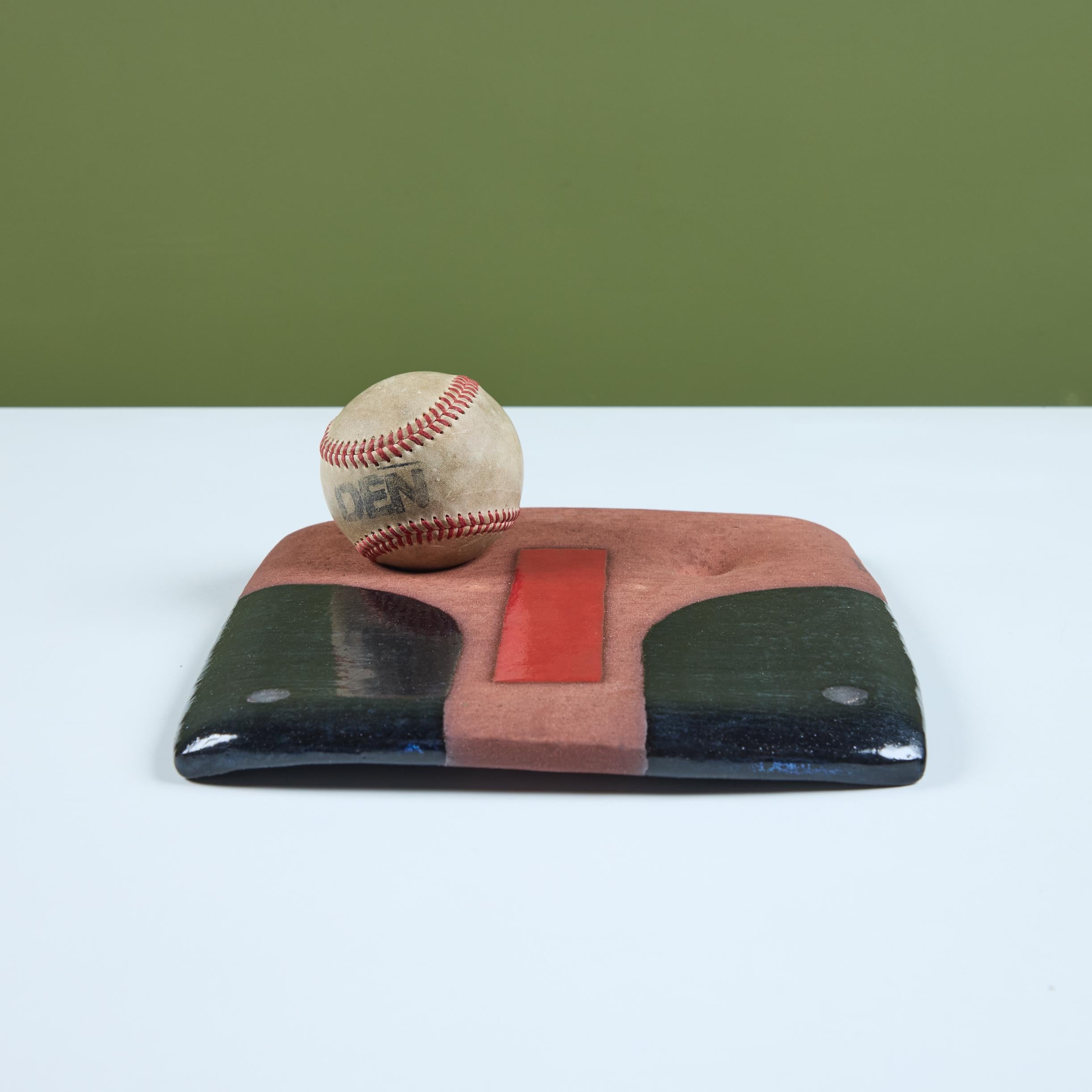 Mid-Century Modern Rick Yoshimoto Ceramic Glazed Square Plate For Sale