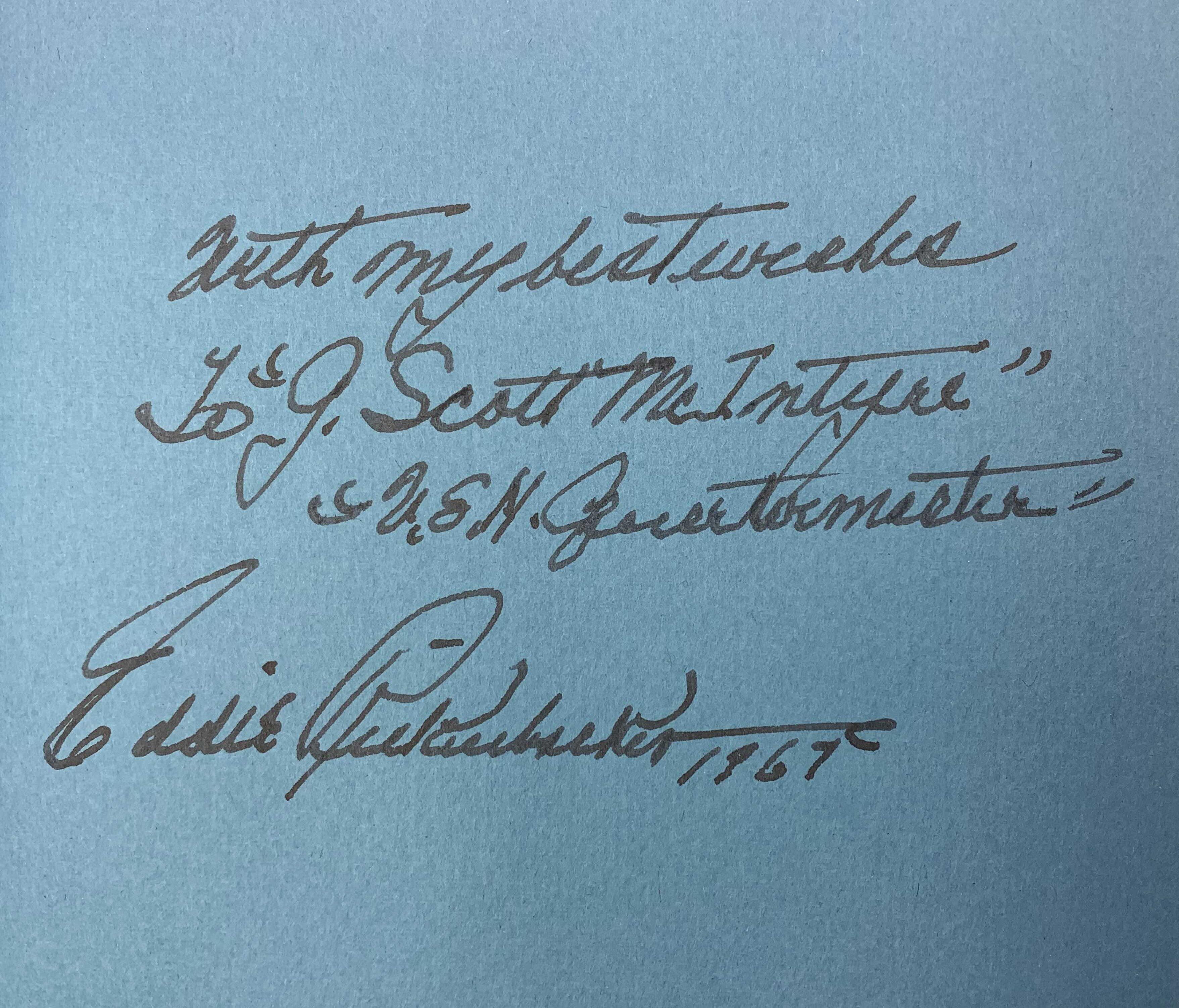 Mid-20th Century Rickenbacker, Signed and Inscribed by Edward Rickenbacker, Original Dust Jacket