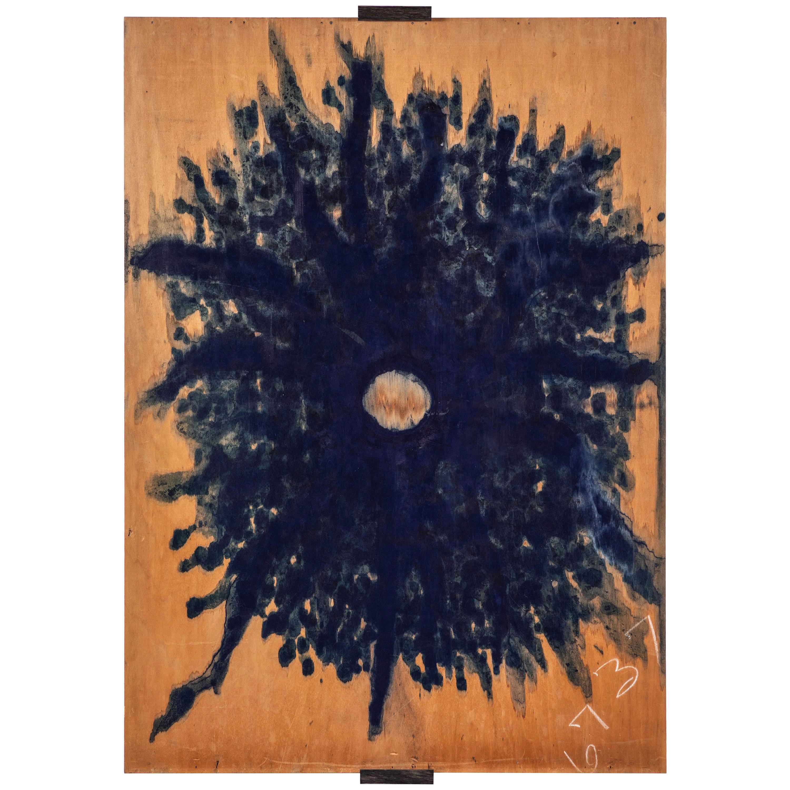 Ricker Handmade Original Abstract Artwork Made with Indigo Dye