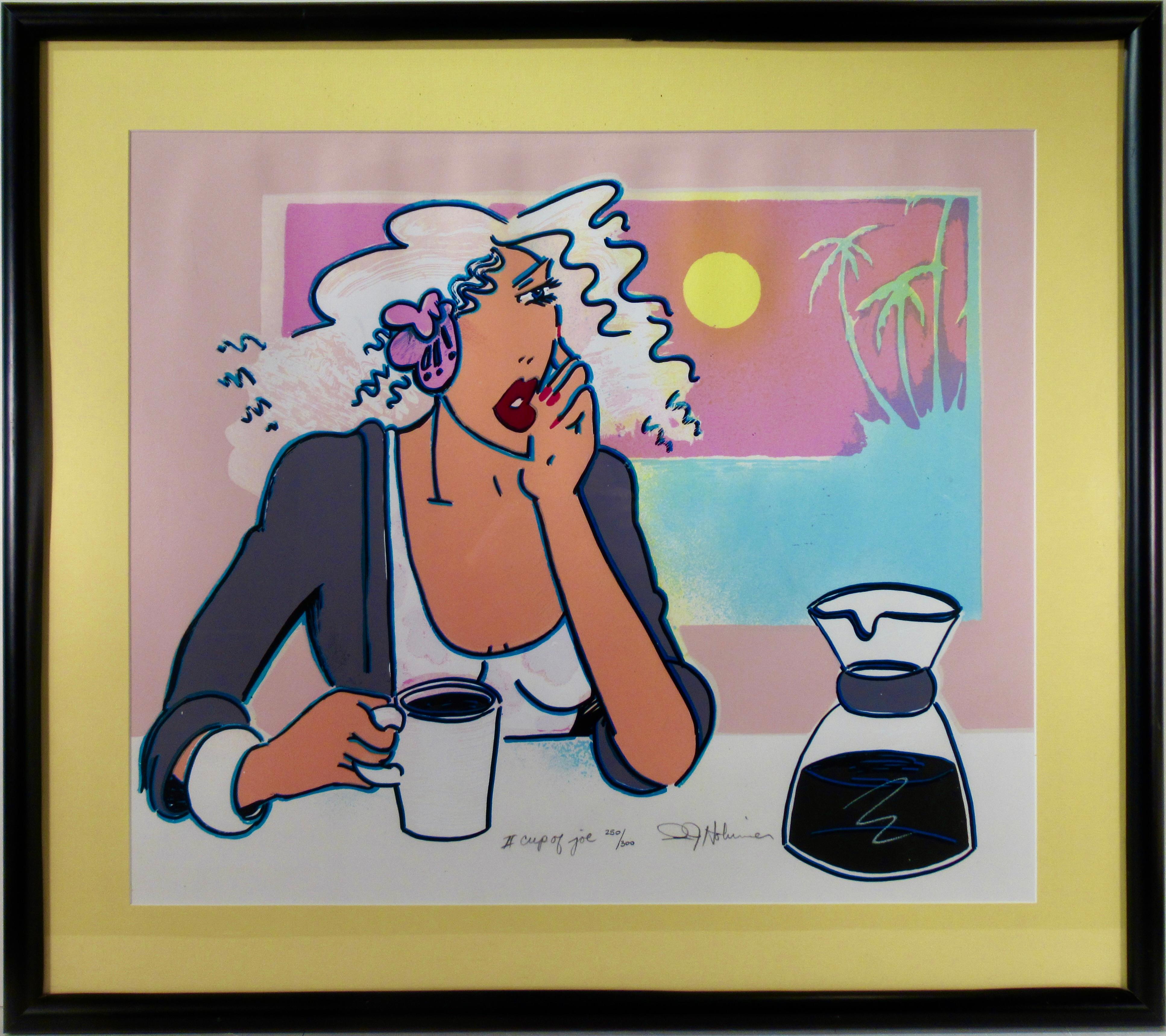 Rickey Jewell Hohimer Figurative Print – II Tasse Kaffee
