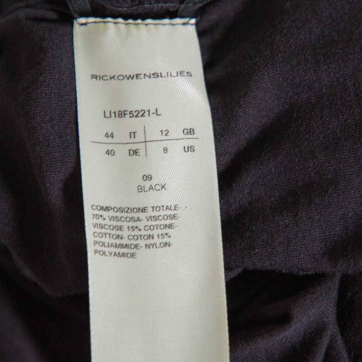 Rickowenslilies Black Knit turtleneck Long Sleeve Mini Dress M For Sale 1
