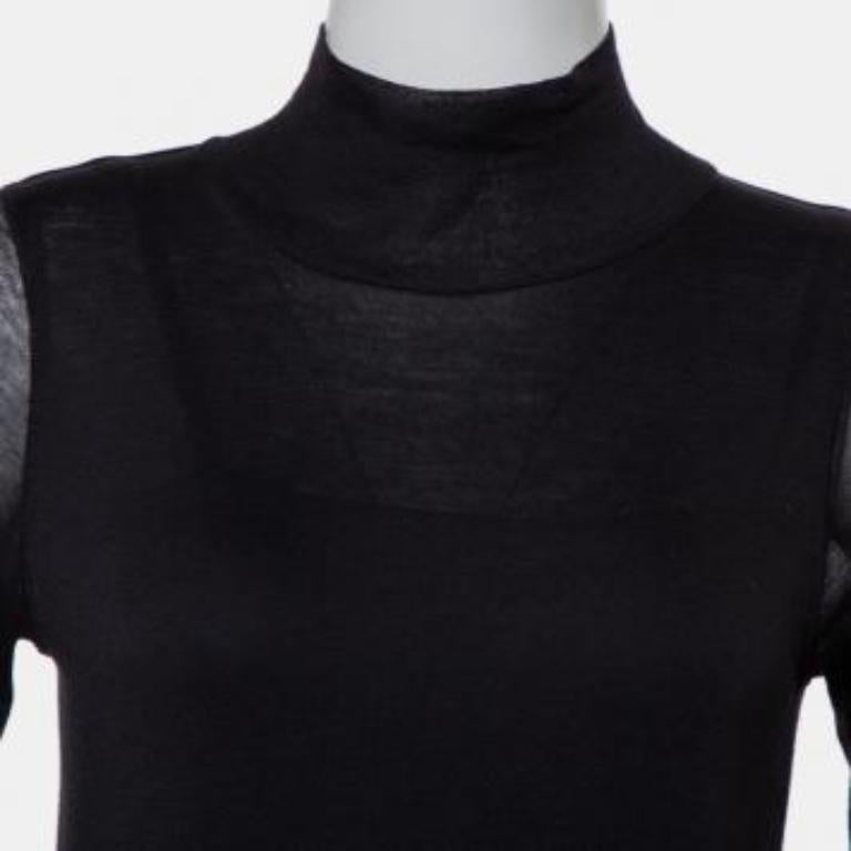 Rickowenslilies Black Knit turtleneck Long Sleeve Mini Dress M For Sale 3