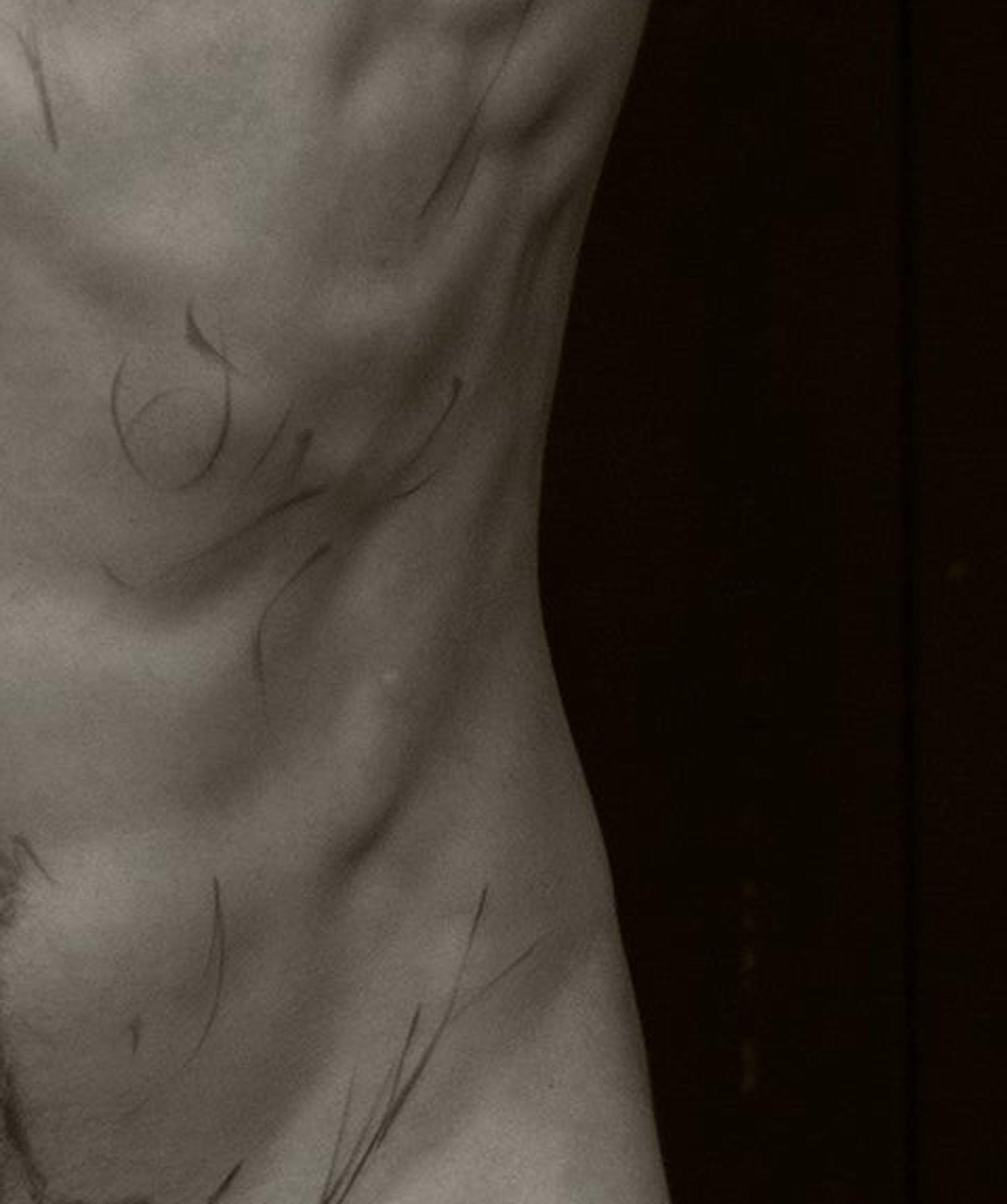 Körper, Sepia. Nackt. Limitierte Auflage einer Photographie (Schwarz), Nude Photograph, von Ricky Cohete