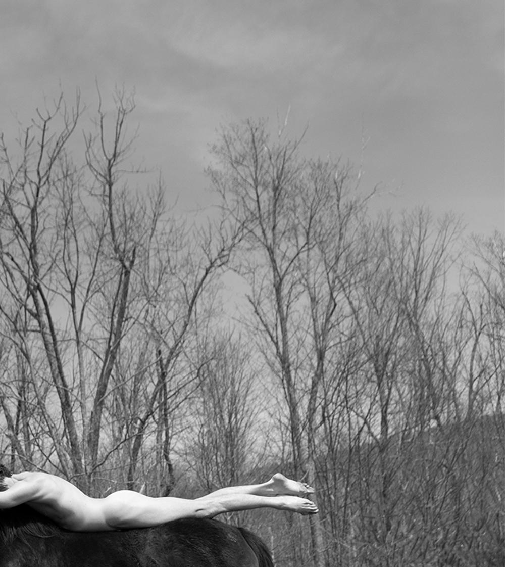 Caballero. From The series Horse and Dancer. Male Nude  B & W photograph - Contemporary Photograph by Ricky Cohete