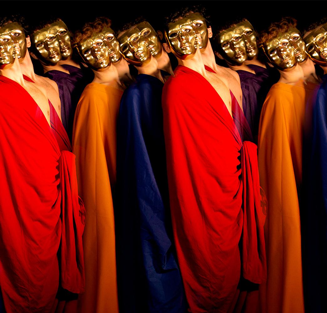 Caballeros de Oro. The series danza de las naranjas. Figurative Color photograph - Contemporary Photograph by Ricky Cohete