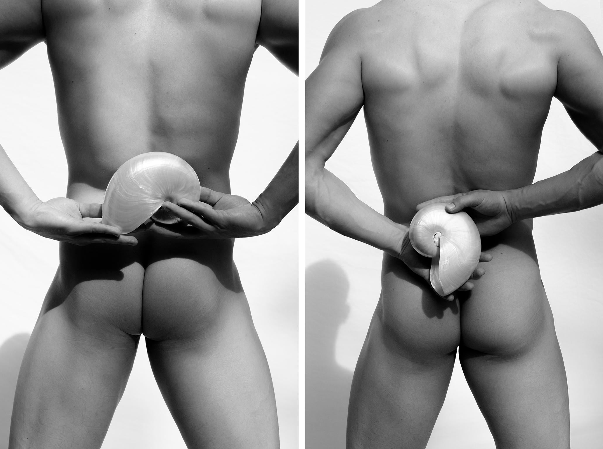 Espiral Dos & Espiral. Diptych. Male Nudes. Black and White Photographs