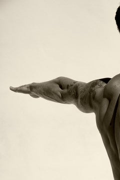 Man Back, One. Motion Series. Male Sepia Photograph