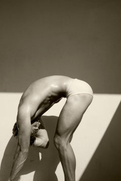 Man Curve, Four. Motion Series. Male Sepia Photograph