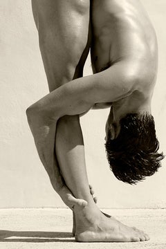 Man Curve, Three. Motion Series. Male Sepia Photograph