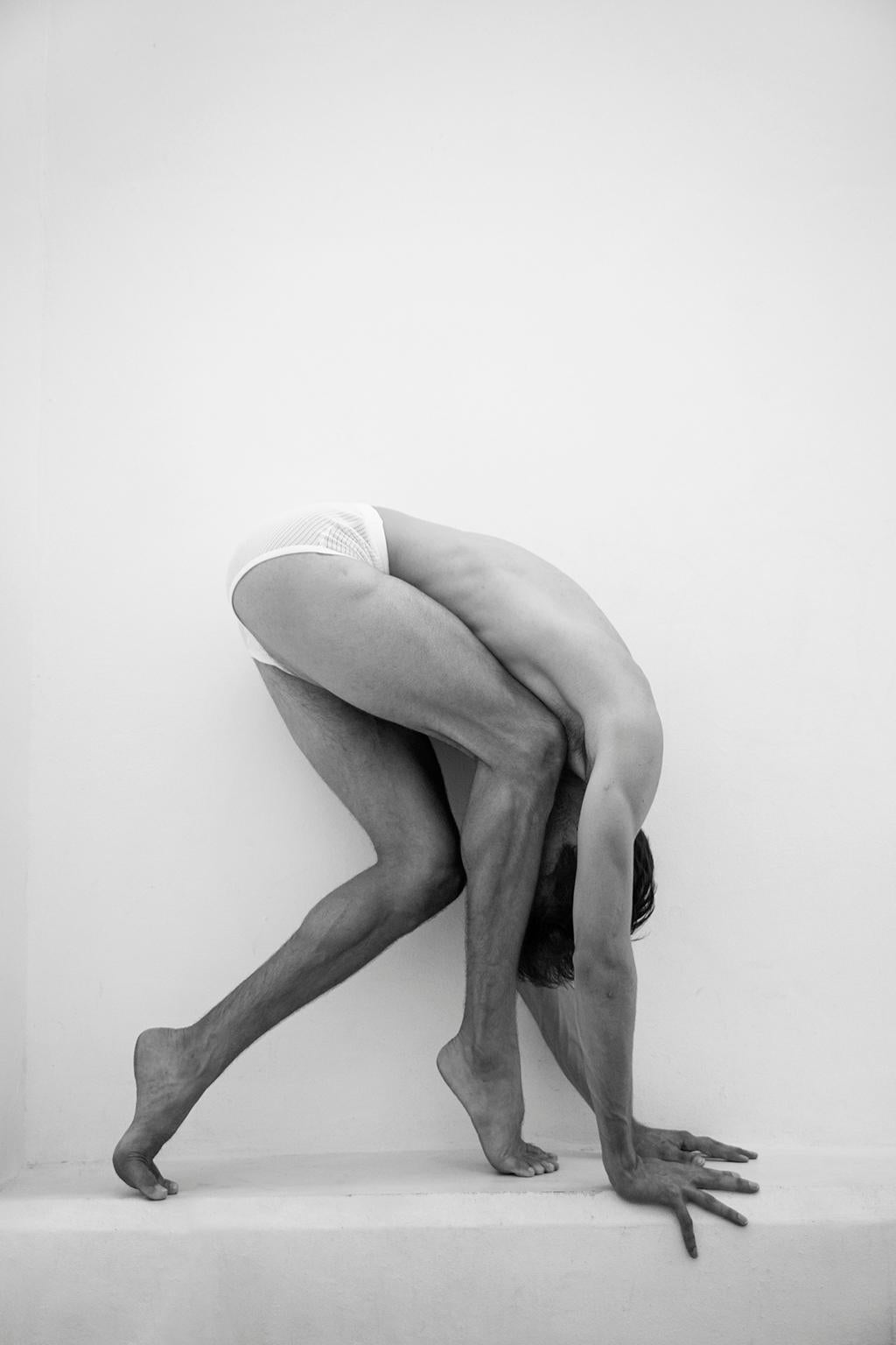 Ricky Cohete Black and White Photograph - Man Curve, Two. Motion Series.Figurative Limited Edition B & W  Photograph