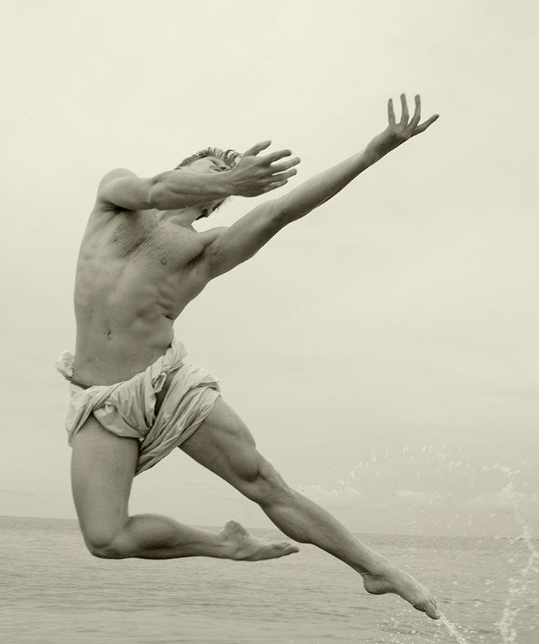 Man on Water, and Man Risen, Set from the series Blanco - Brown Figurative Photograph by Ricky Cohete