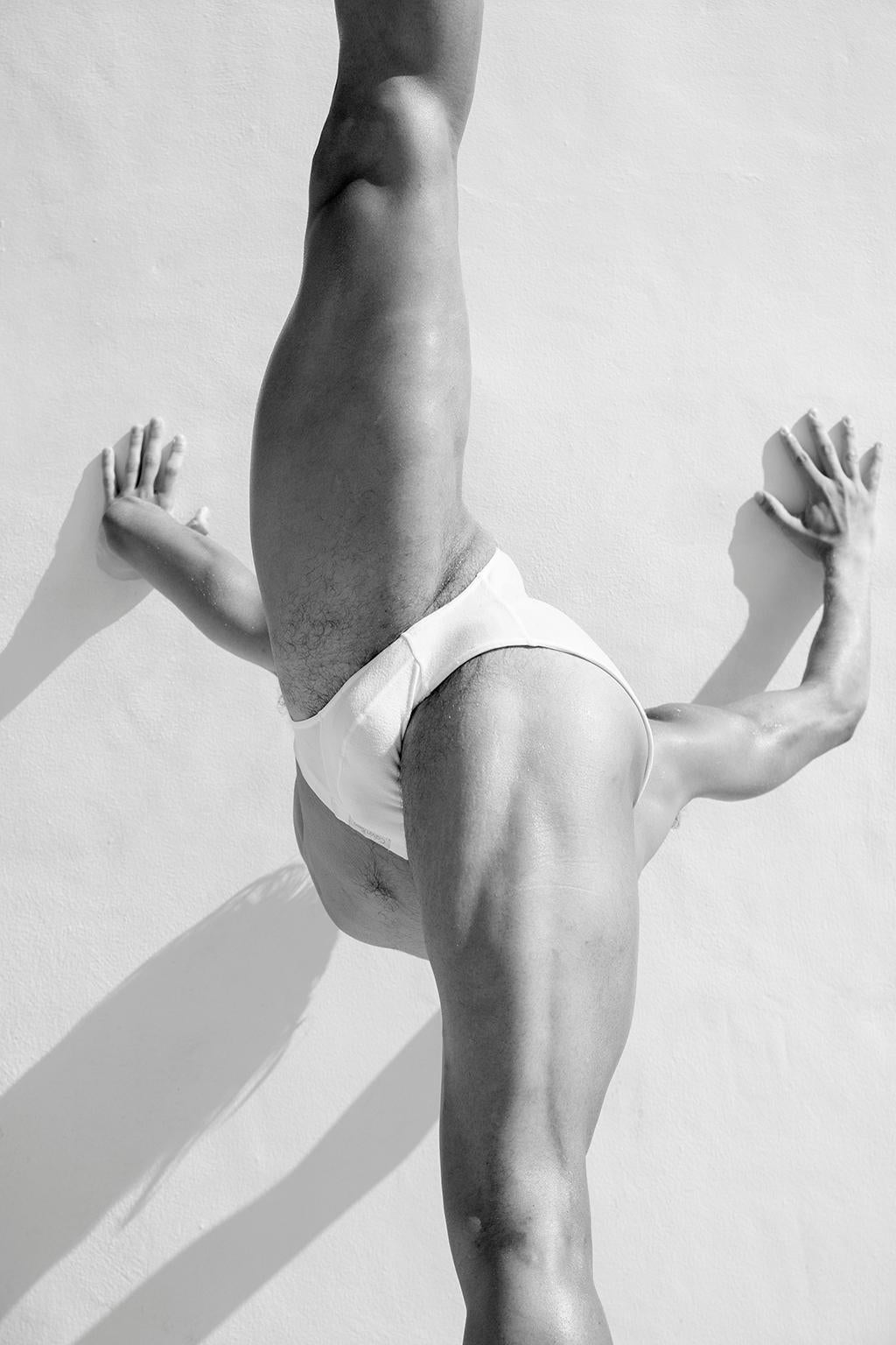 Ricky Cohete Nude Photograph - Men Legs, One. Motion Series. Male Nude Black and White Photograph