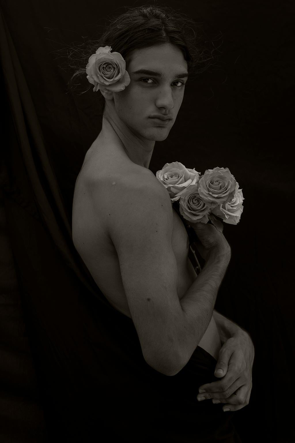 Ricky Cohete Black and White Photograph - Miguel. Portrait.  Limited Edition B&W Photograph