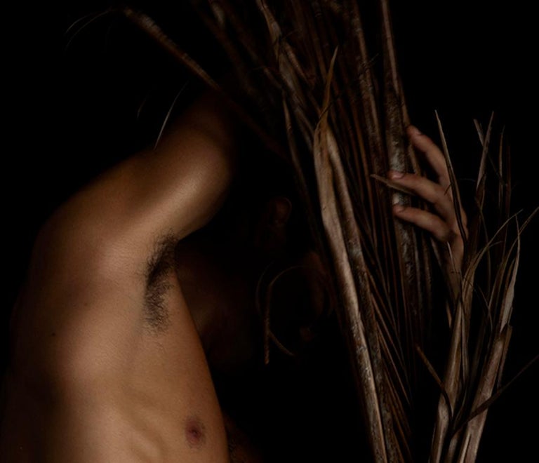 Palmera, Color archival pigment print, Large - Black Nude Photograph by Ricky Cohete